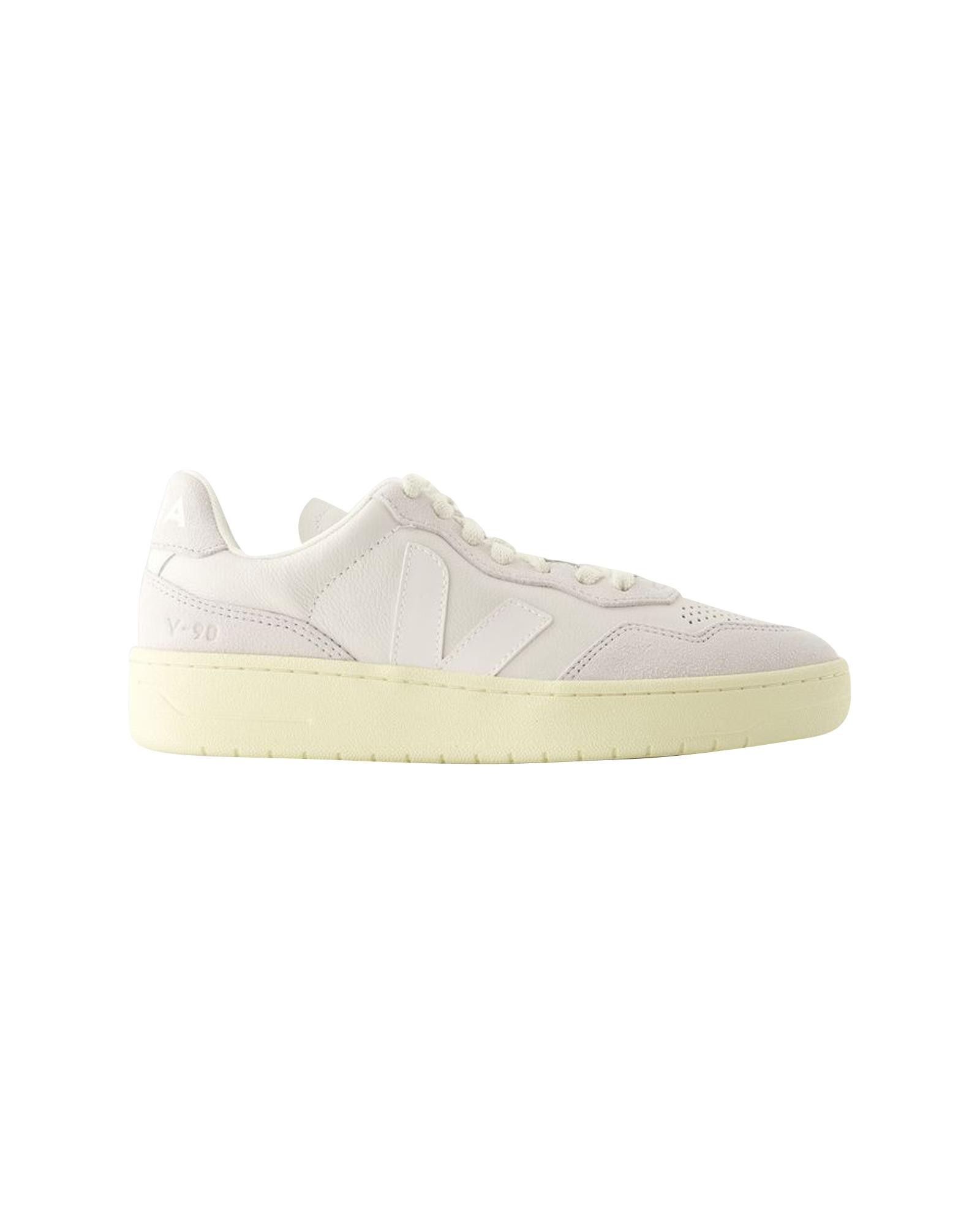 image of Veja Pointed Toe Leather Sneakers in White, Women's (Size 9)