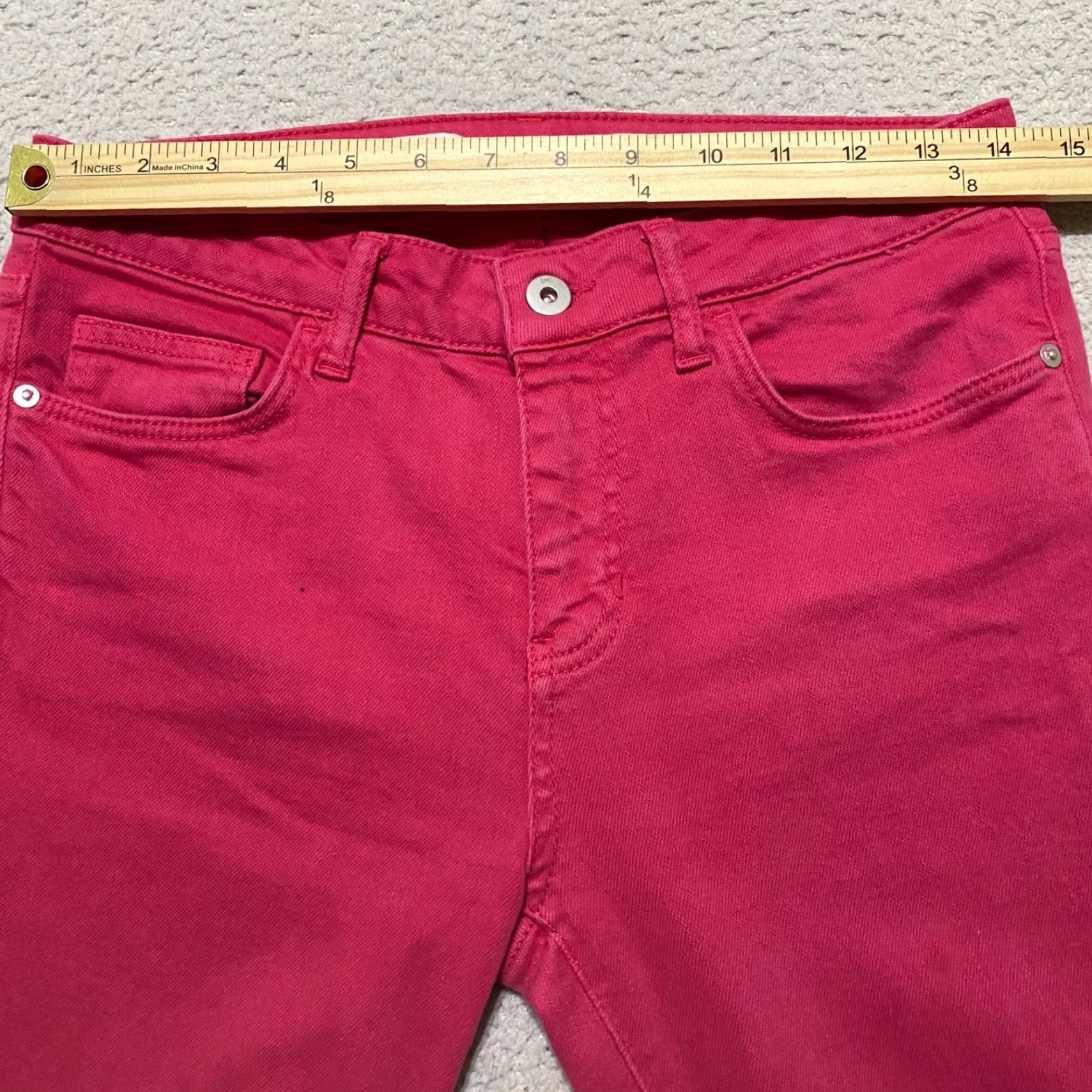 Vintage Pilcro Jeans Womens Pink Denim Mid Skinny 28 Dark Wash 5-Pocket Regular Inseam 27 Size 28" / US 6 / IT 42 - 5 Thumbnail