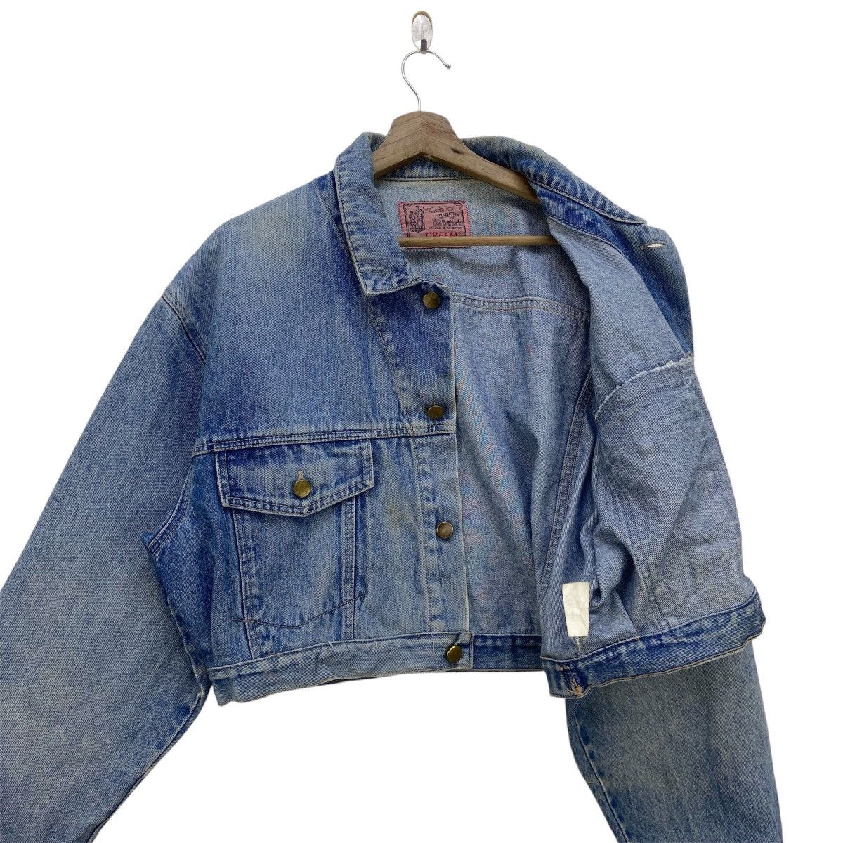 Japanese Brand × Vintage Vintage Japanese Brand Creem Trucker Denim Cropped Jacket Size US M / EU 48-50 / 2 - 2 Thumbnail