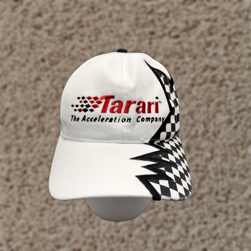 Katin Kati Tarari Acceleration Company Hat Cap Strap Back Adult One Size White Check Cotton Baseball Cap Mens Hat Cap One Size White Check Cotton Size ONE SIZE - 1 Thumbnail