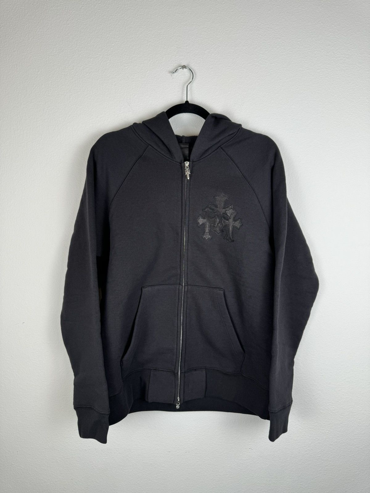 image of Chrome Hearts Paper Jam Zip-Up Hoodie in Black, Men's (Size Medium)