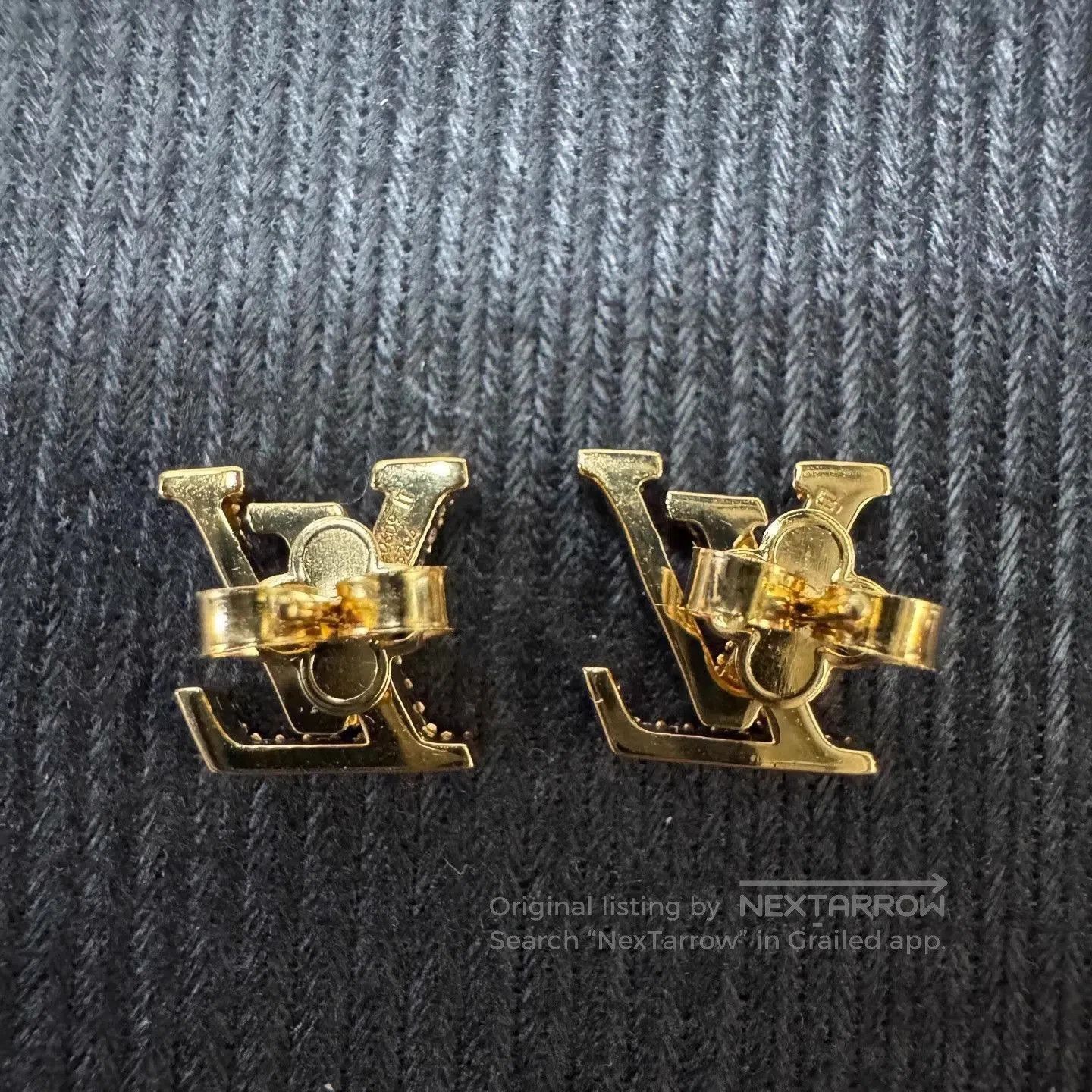 Louis Vuitton Gold Rhinestone Initial Stud Earrings. Size ONE SIZE - 3 Thumbnail