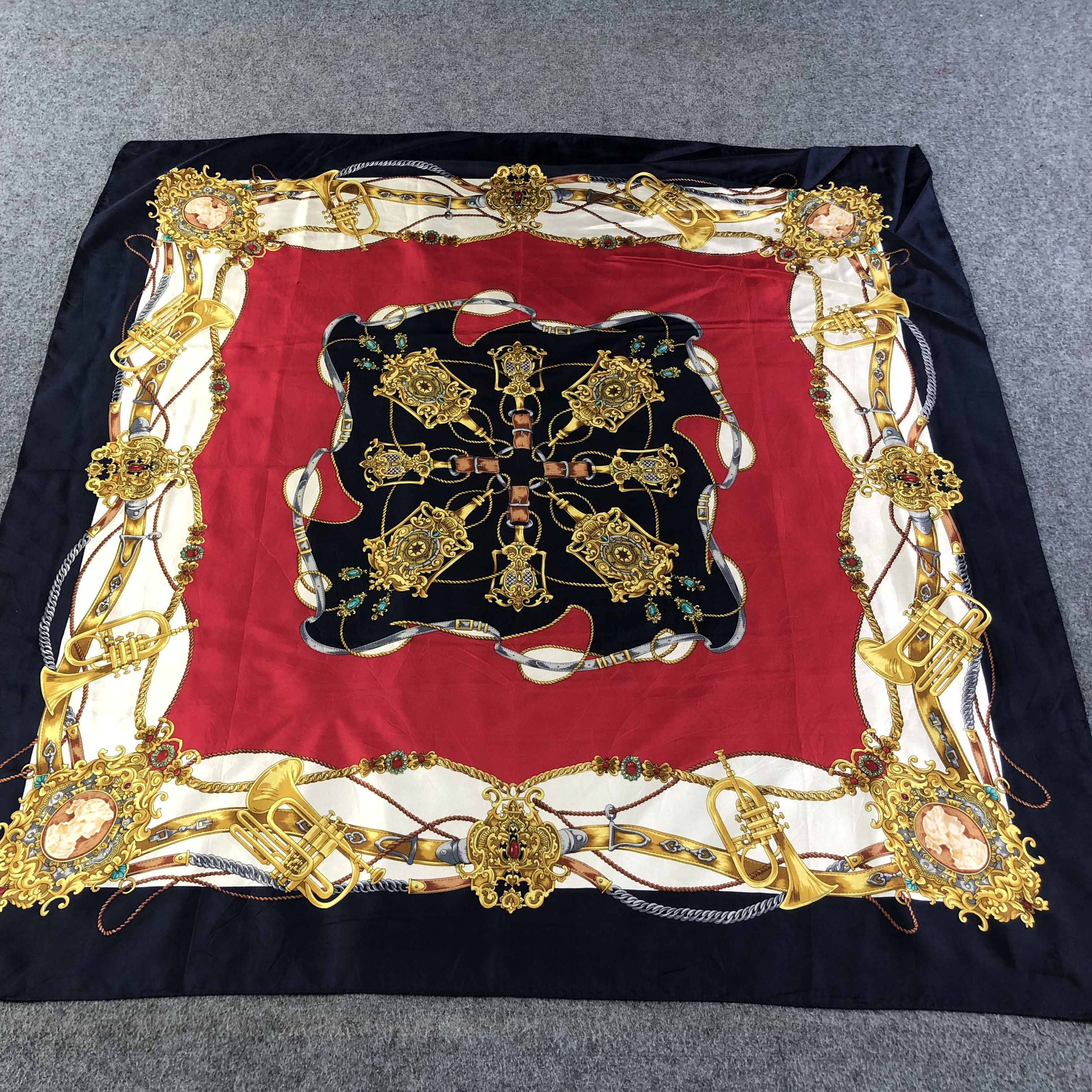 Japanese Brand Luxury Design Silk Scarf M542 Size ONE SIZE - 1 Thumbnail
