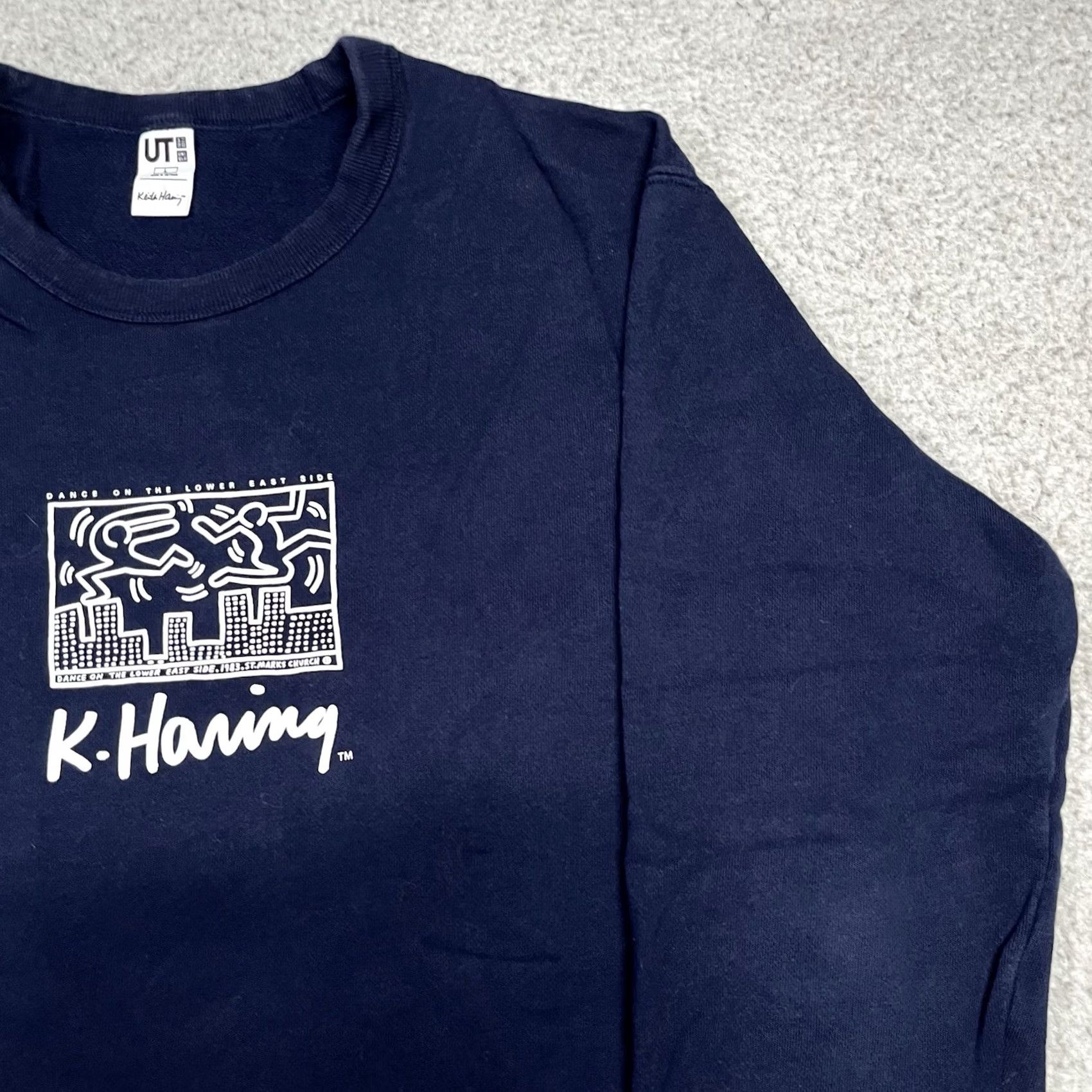 Uniqlo VINTAGE Keith Haring Sweatshirt Mens L Blue Graphic UNIQLO Crewneck 80s 90s Art Cartoon Dance Size US L / EU 52-54 / 3 - 7 Thumbnail