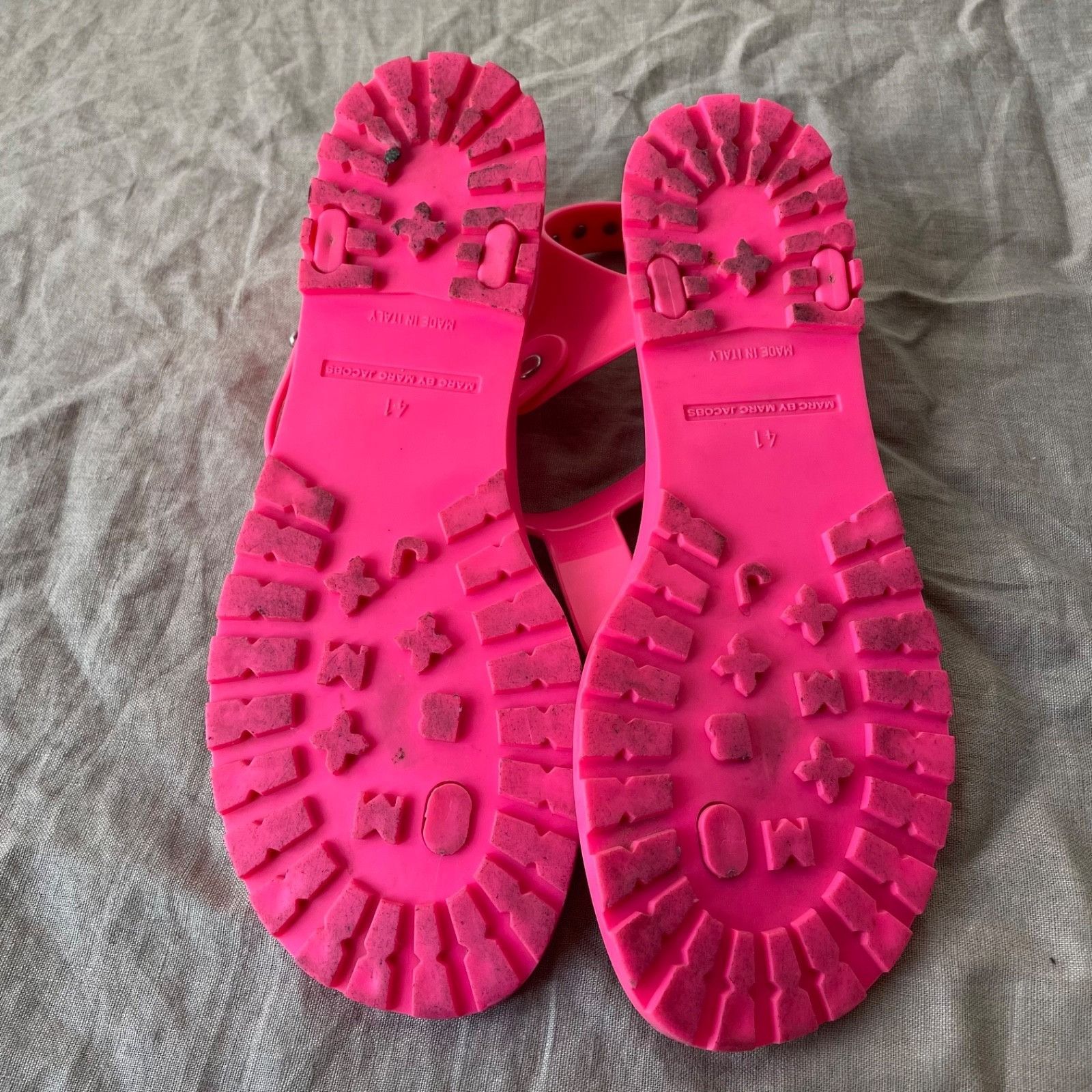 Marc Jacobs Marc Jacobs Pink Jelly Sandals Studded Ankle Strap Summer Sh Size US 10 / IT 40 - 4 Thumbnail
