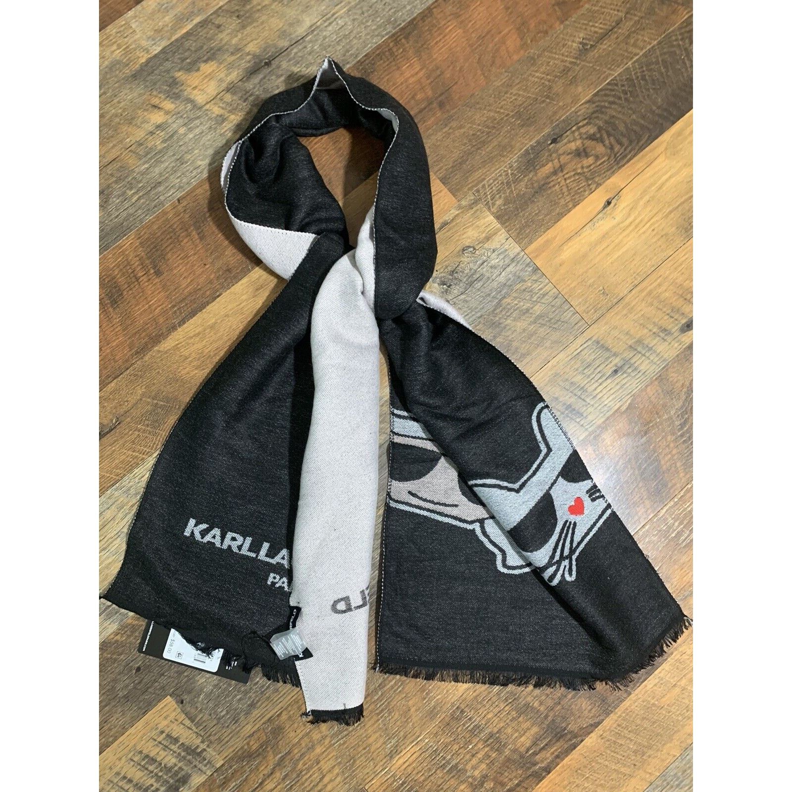 Karl Lagerfeld Karl Lagerfeld Black Scarf Shawl Choupette One Size 70*13 Size ONE SIZE - 13 Thumbnail