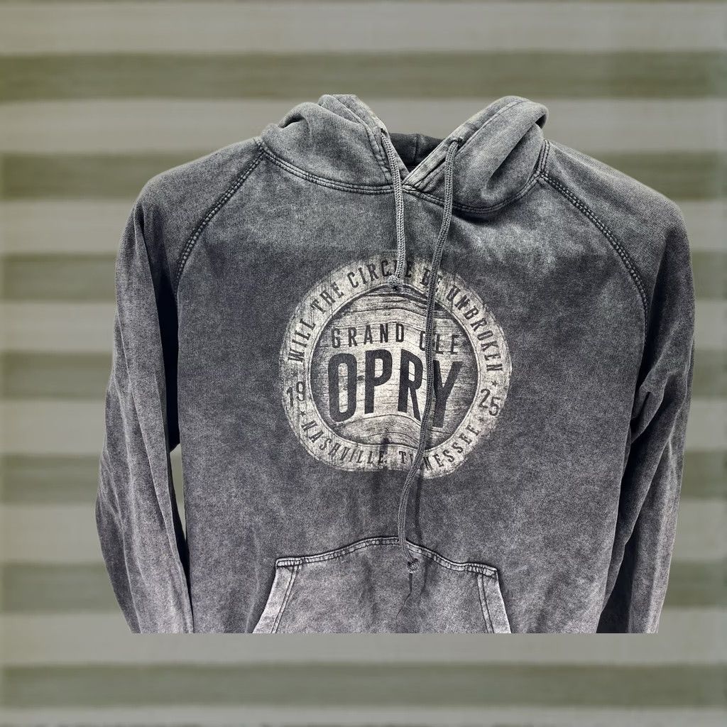 Vintage Grand Ole Opry Hoodie Sweatshirt Men Medium Gray Pullover Distressed Casual Shirt Mens M Gray Distressed Pullover Hoodie Size US M / EU 48-50 / 2 - 1 Thumbnail