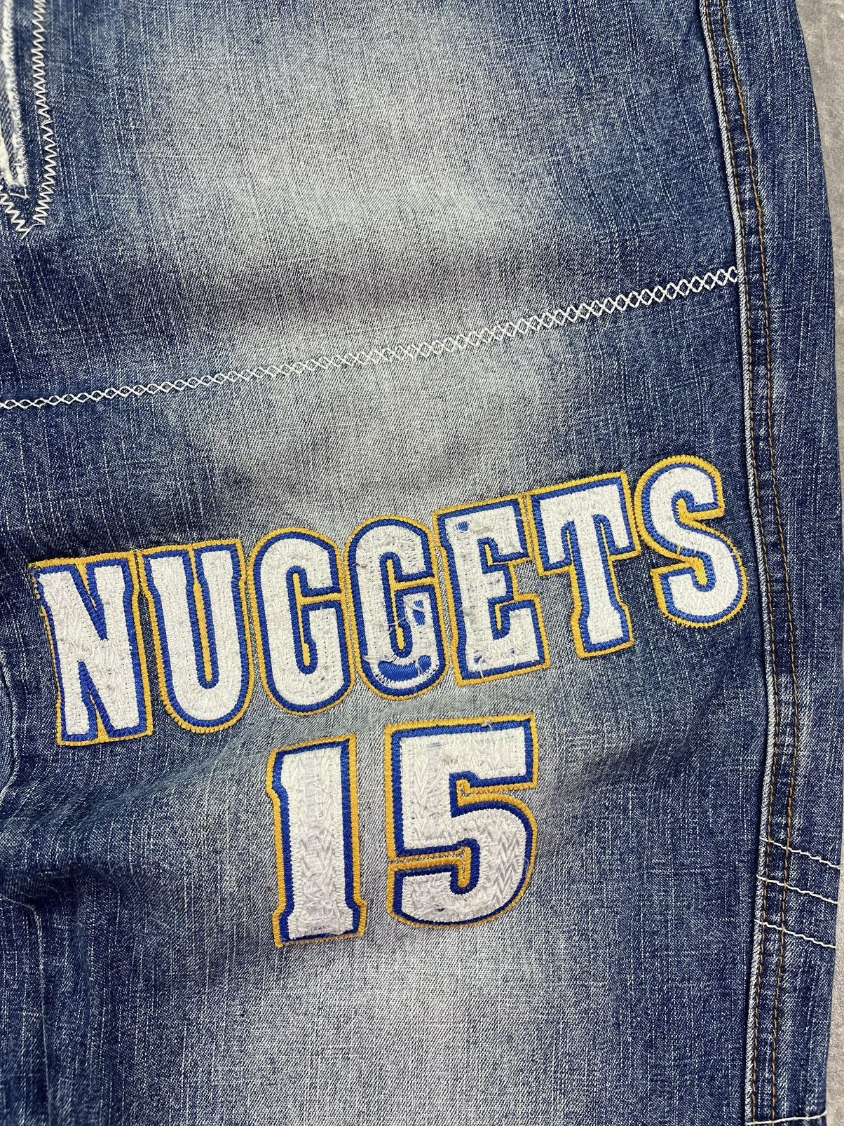 NBA UNK NBA Denver Nuggets Printed Baggy Denim Jeans 34 Size US 34 / EU 50 - 4 Thumbnail