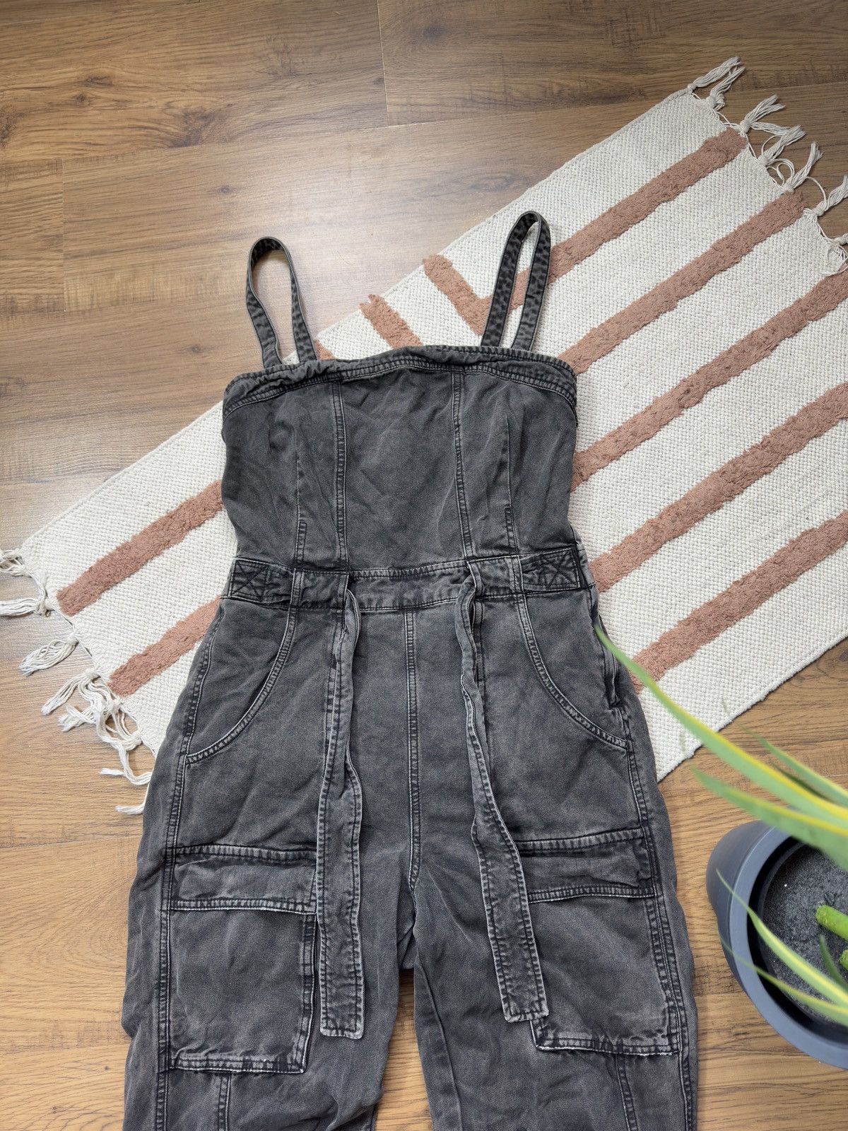 Free People VINTAGE FREE PEOPLE WASHED DENIM 2000s OVERALLS SUIT PANTS Size M / US 6-8 / IT 42-44 - 3 Thumbnail