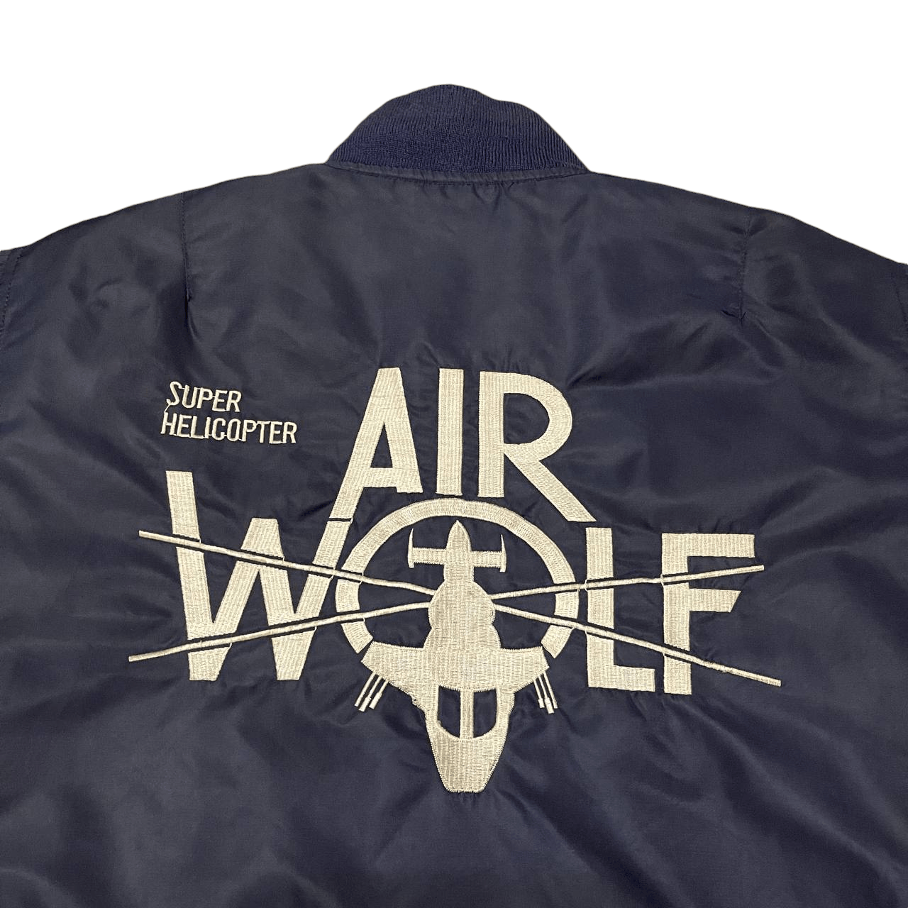 Japanese Brand Vintage 80's Air Wolf Super Helicopter Flyers Bomber Jacket Size US M / EU 48-50 / 2 - 2 Thumbnail
