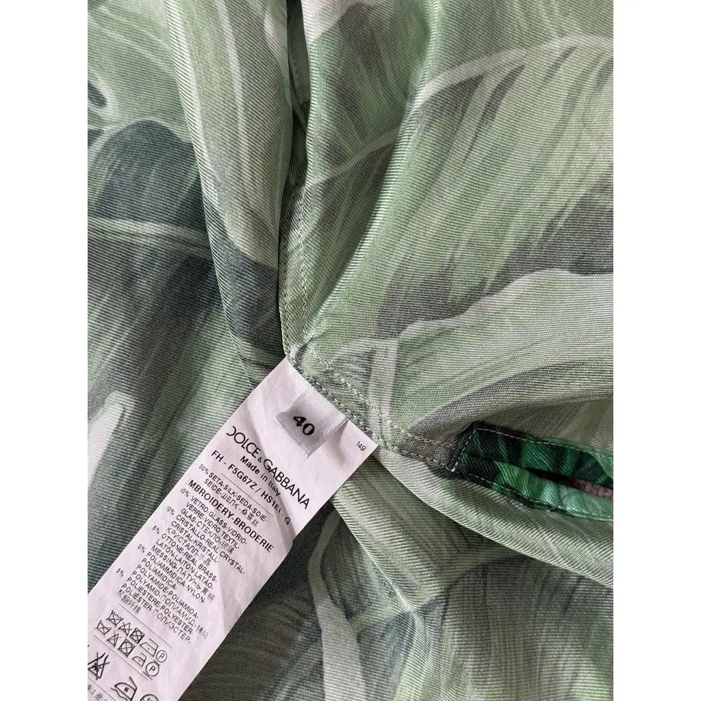 Dolce & Gabbana Dolce & Gabbana Banana Leaf Silk Wrap Blouse Tops Size 40 IT Size S / US 4 / IT 40 - 5 Thumbnail