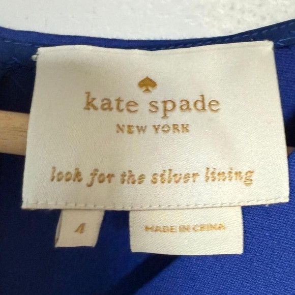 Kate Spade Kate Spade New York Blue V-Neck Cap Sleeve Dress Size 4 Size S / US 4 / IT 40 - 4 Thumbnail