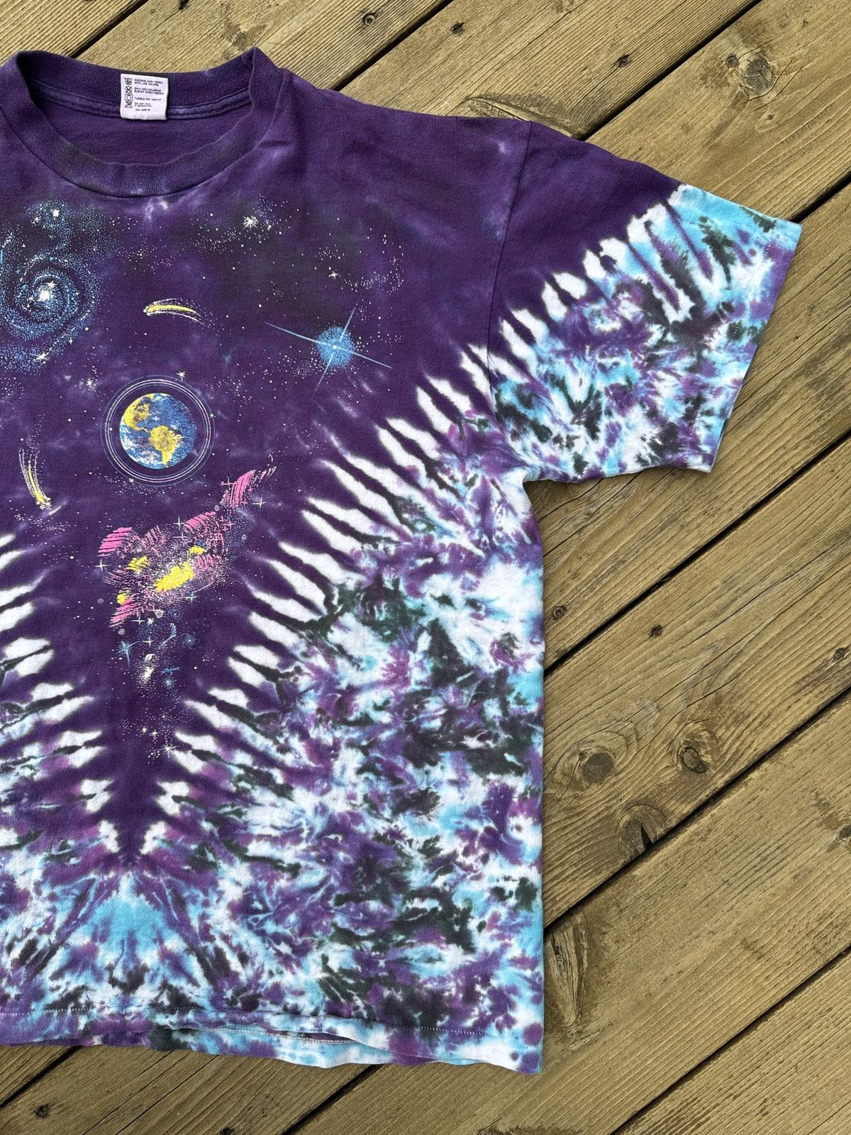 Vintage Vintage Galaxy Space Tie Dye T Shirt Cosmic Planets Earth XL Size US XL / EU 56 / 4 - 3 Thumbnail