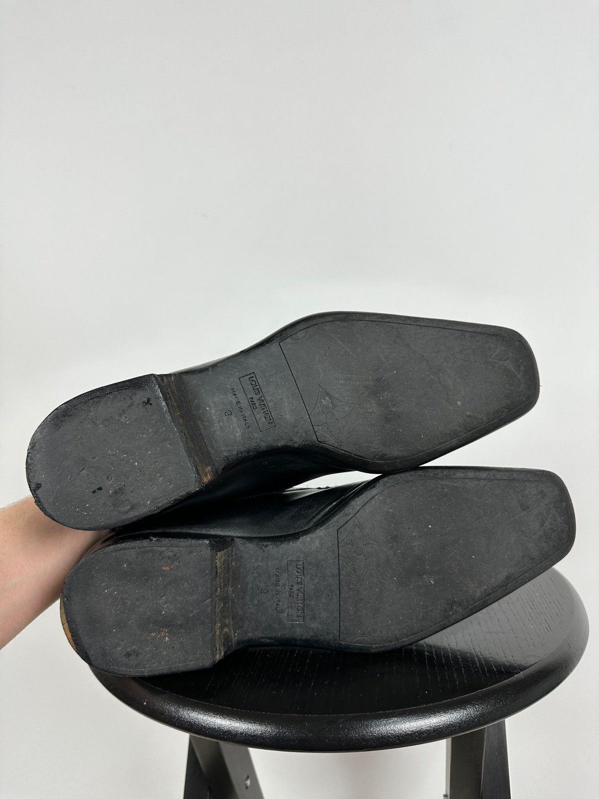 Louis Vuitton Louis Vuitton Black Leather Loafers Shoes Size US 10 / EU 43 - 22 Thumbnail