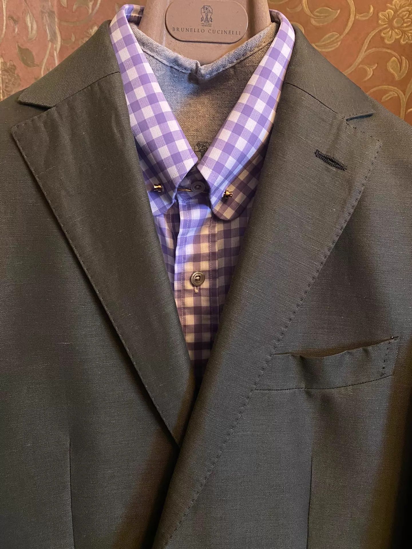 Luigi Bianchi LBM Handmade Linen Two-Piece Suit Avocado Green Size 48R - 2 Thumbnail