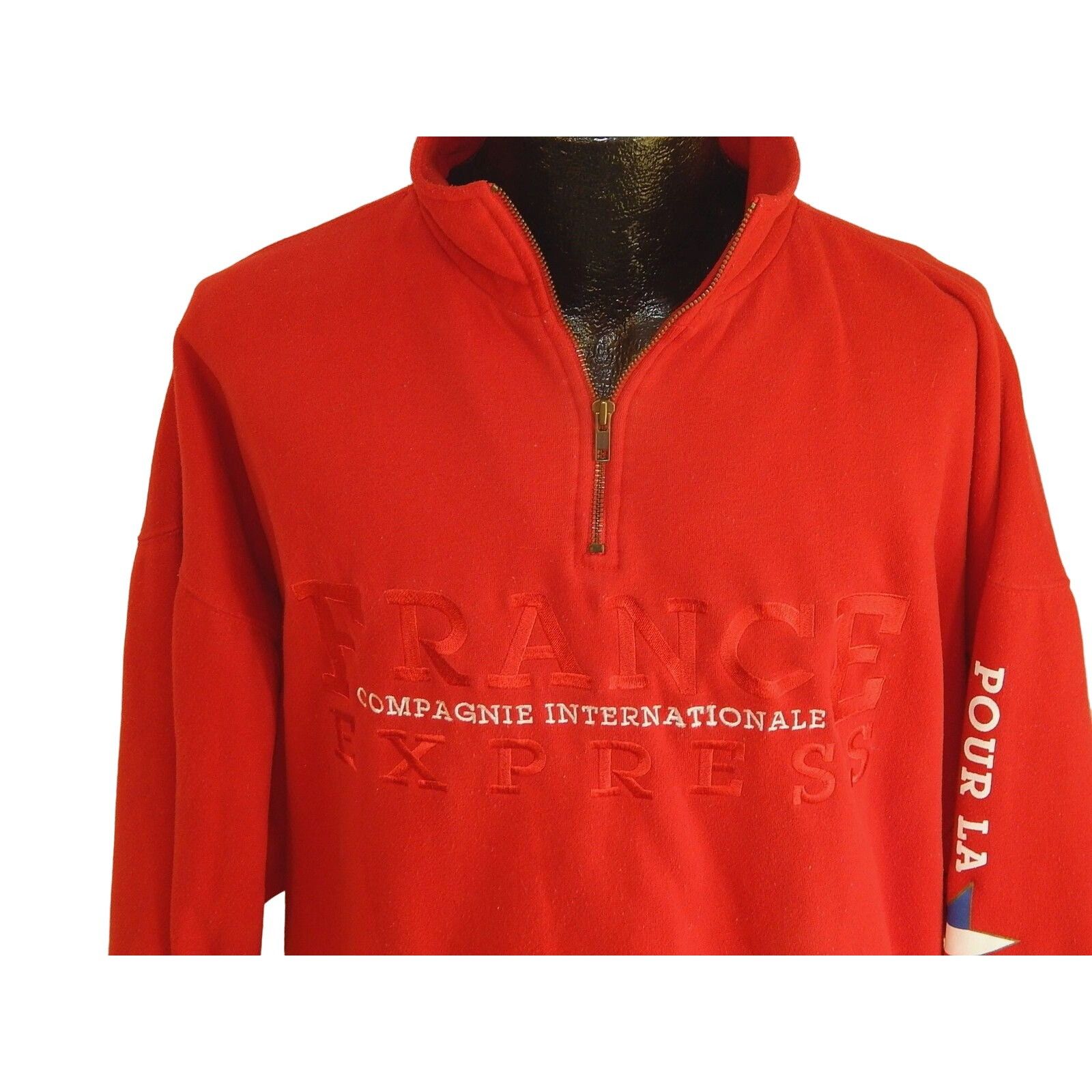 Express Vtg Express Red FRANCE 1/2 Zip HiP HoP SweatShirt Size US XL / EU 56 / 4 - 2 Thumbnail