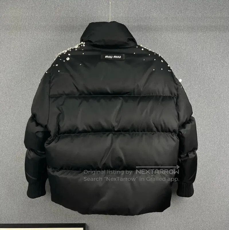 Miu Miu Miu Miu Black Puffer Jacket with Embellishments . Size M / US 6-8 / IT 42-44 - 3 Thumbnail
