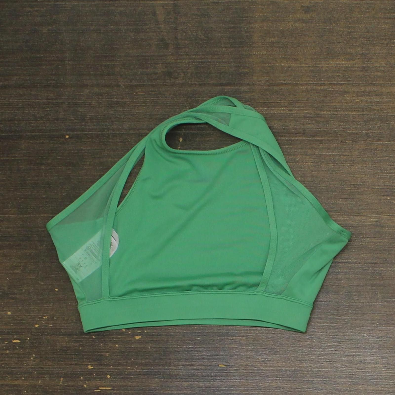 Reebok Reebok Halted Unlined Open Mesh Back Sports Bra Green Xs Size ONE SIZE - 2 Thumbnail