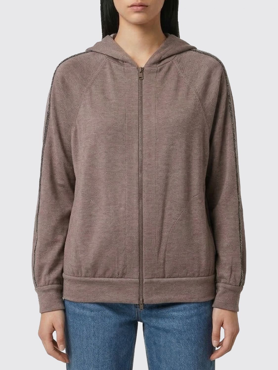 Brunello Cucinelli Brunello Cucinelli Sweatshirt Woman Nude Size L / US 10 / IT 46 - 1 Thumbnail