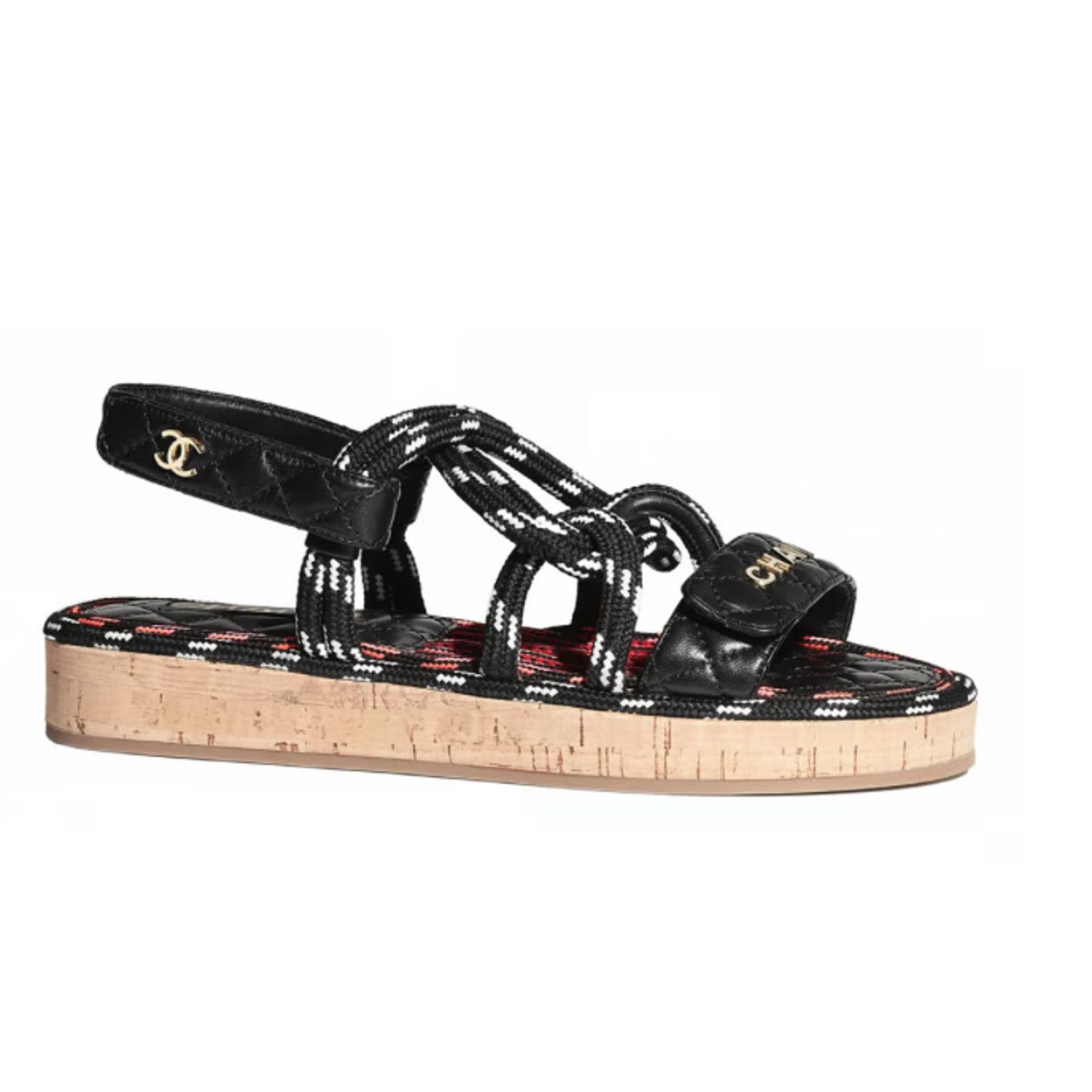 Chanel Chanel 20S White Black Cord Rope Quilted CC Logo Mule Size US 6 / IT 36 - 1 Thumbnail