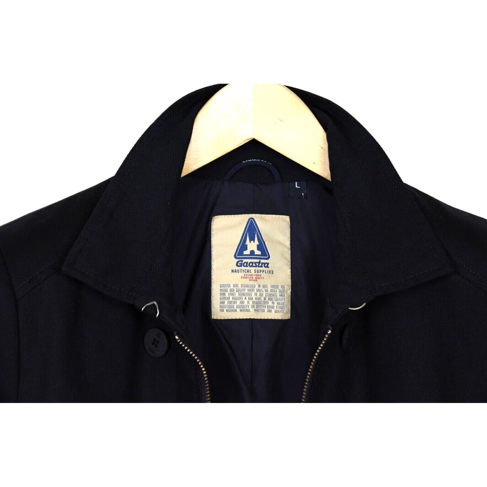 Doublet Gaastra Coat Women's Large Thin Navy Double Breasted Zip Trench Size L / US 10 / IT 46 - 5 Thumbnail
