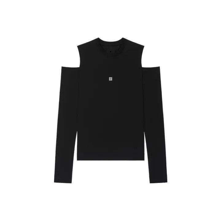 Givenchy Givenchy Black Off-Shoulder Long Sleeve T-Shirt Size S / US 4 / IT 40 - 1 Thumbnail
