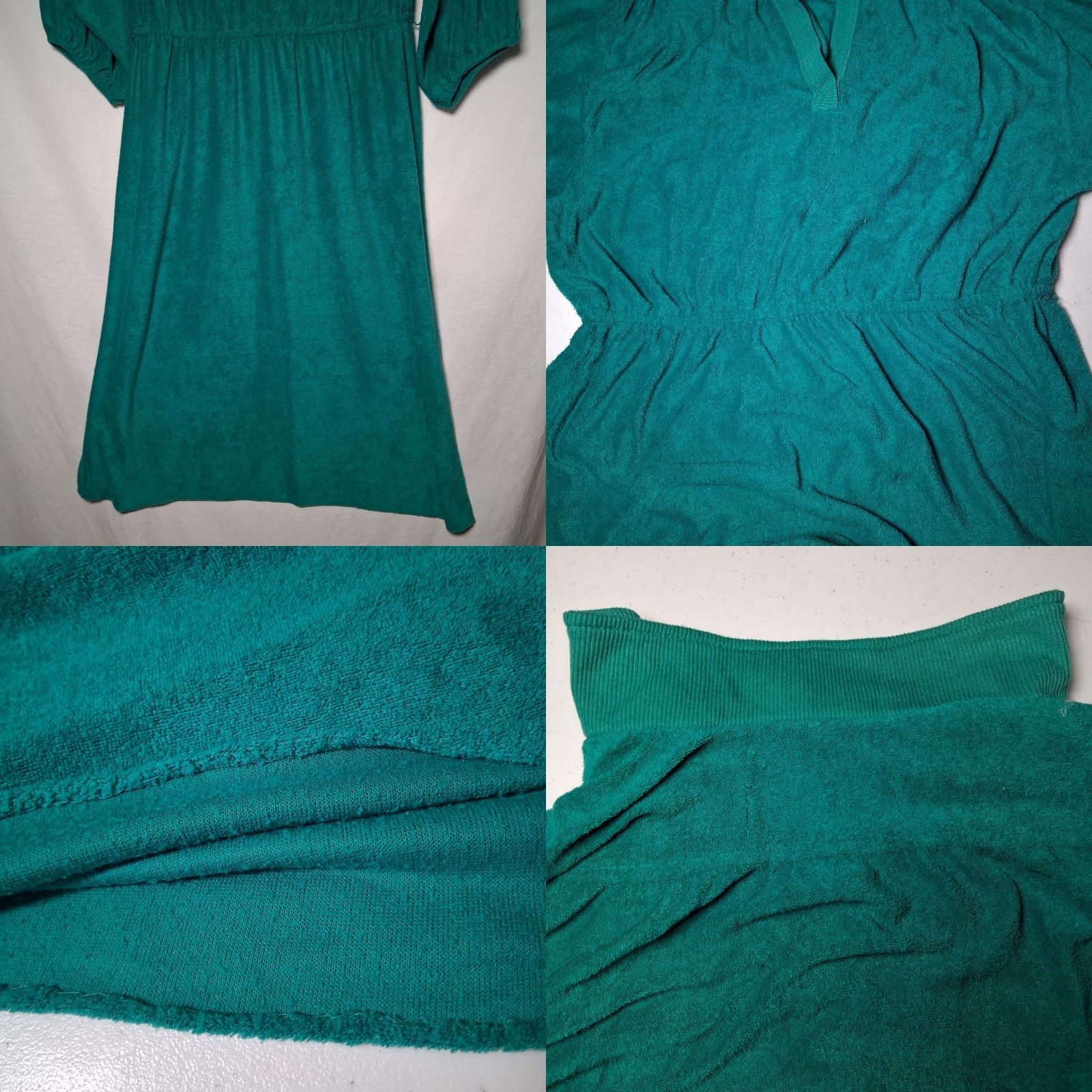 Vintage VINTAGE Montgomery Ward Dress Shirt Dress Jade Green 1970s Terry Cloth 18 Women’s Womens Size XXL / US 16-18 / IT 52-54 - 8 Thumbnail
