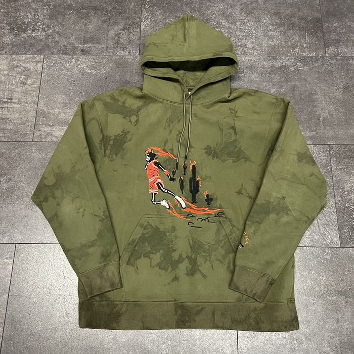 Nike Travis Scott Jordan Washed Suede Hoodie Olive Size L | Grailed