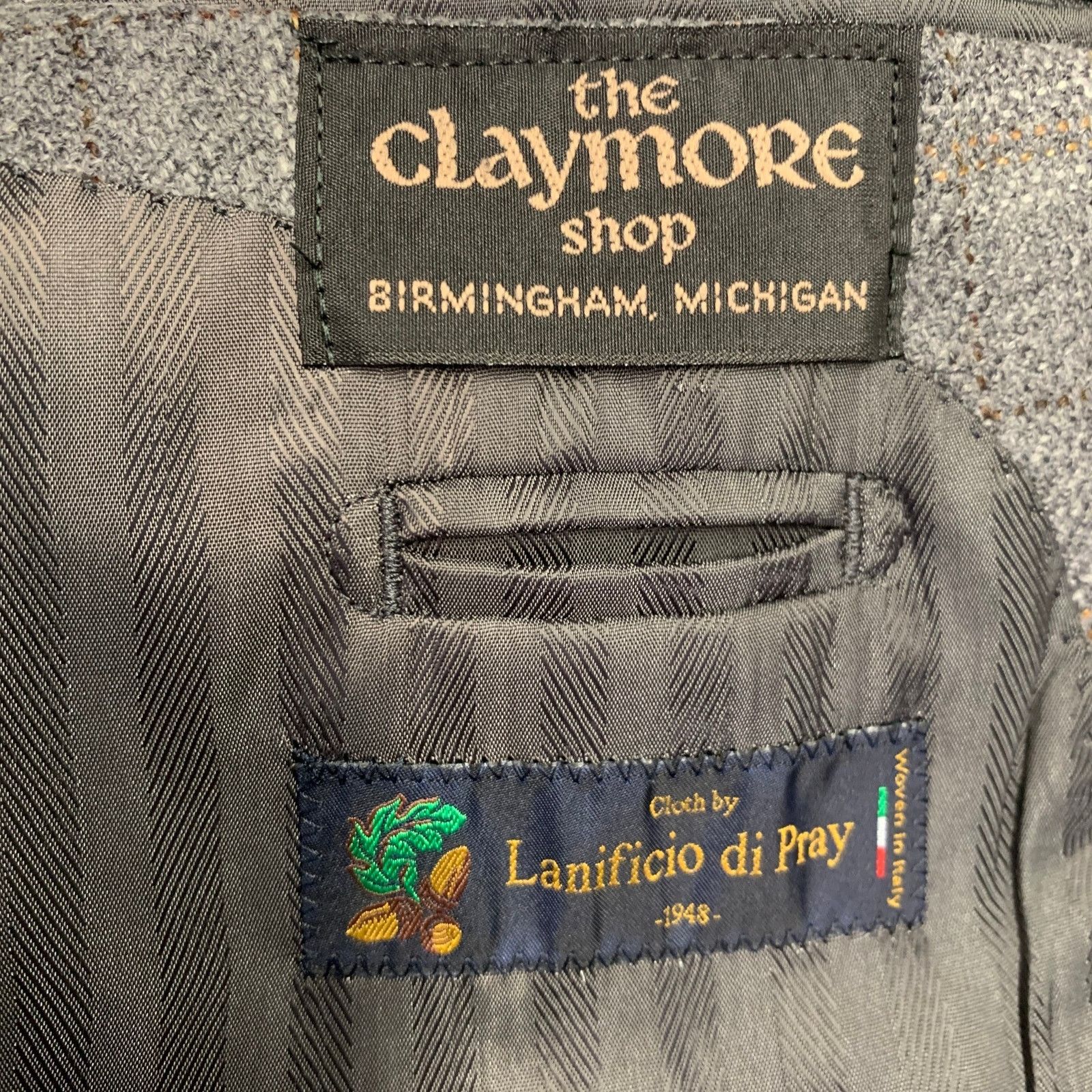 Other BARONI Size 42 Grey Plaid Wool Notch Lapel Sport Coat Size 42R - 7 Thumbnail