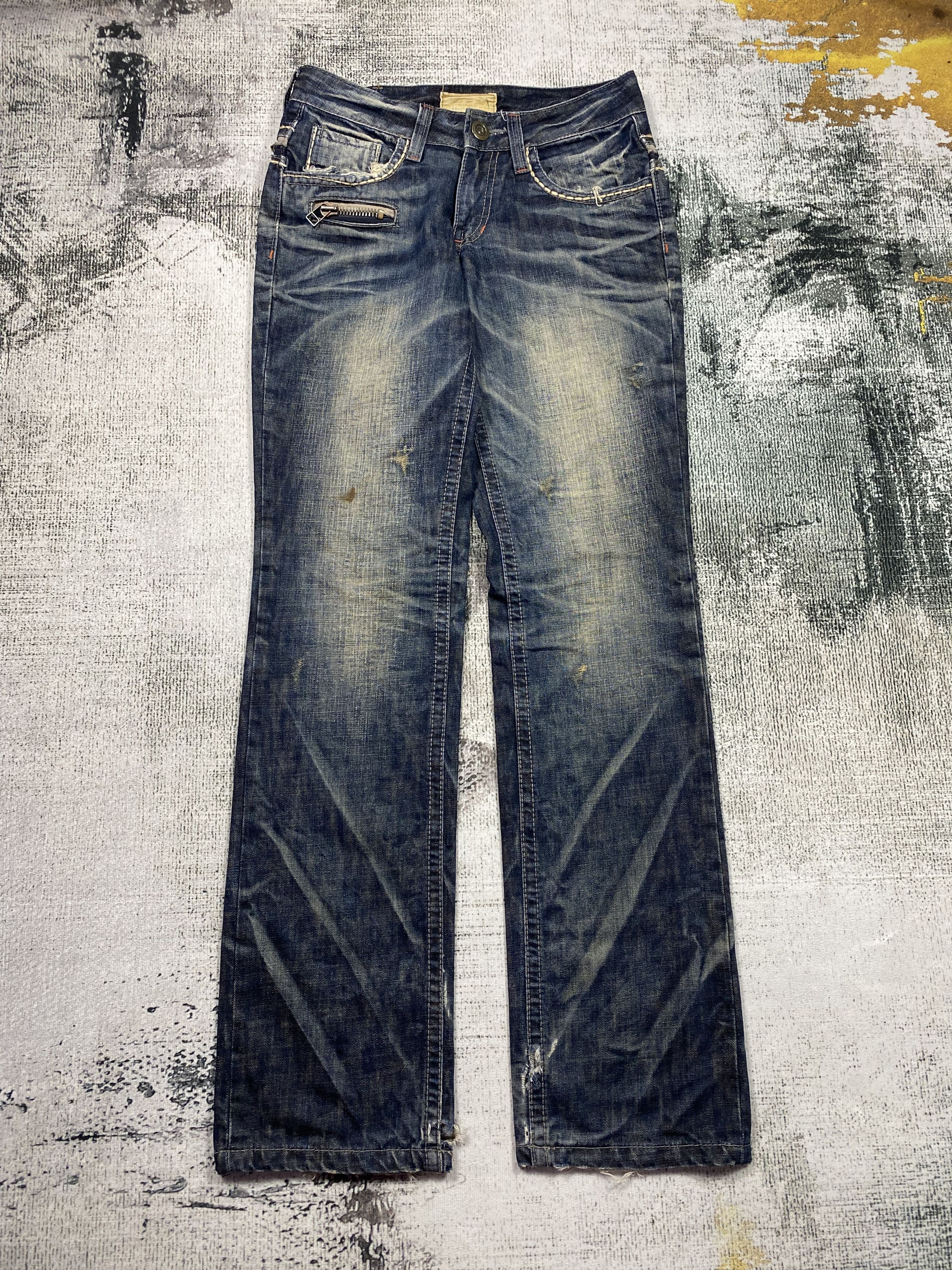 Vintage Lolita Low Rise Rusty Whiskers Exotic Distressed Denim Size US 28 / EU 44 - 2 Thumbnail