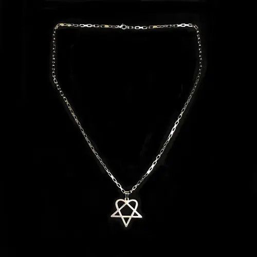 VIBE Heart Necklace Punk Grunge Chain Y2K Size ONE SIZE - 4 Thumbnail