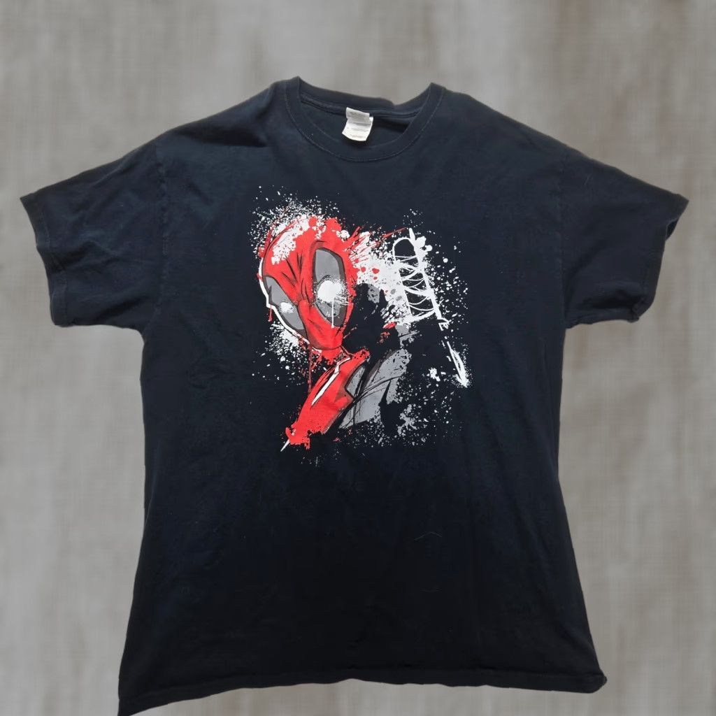 Vintage Marvel Shirt Deadpool Logo Black Short Sleeve Adult L Mens Size US L / EU 52-54 / 3 - 1 Thumbnail
