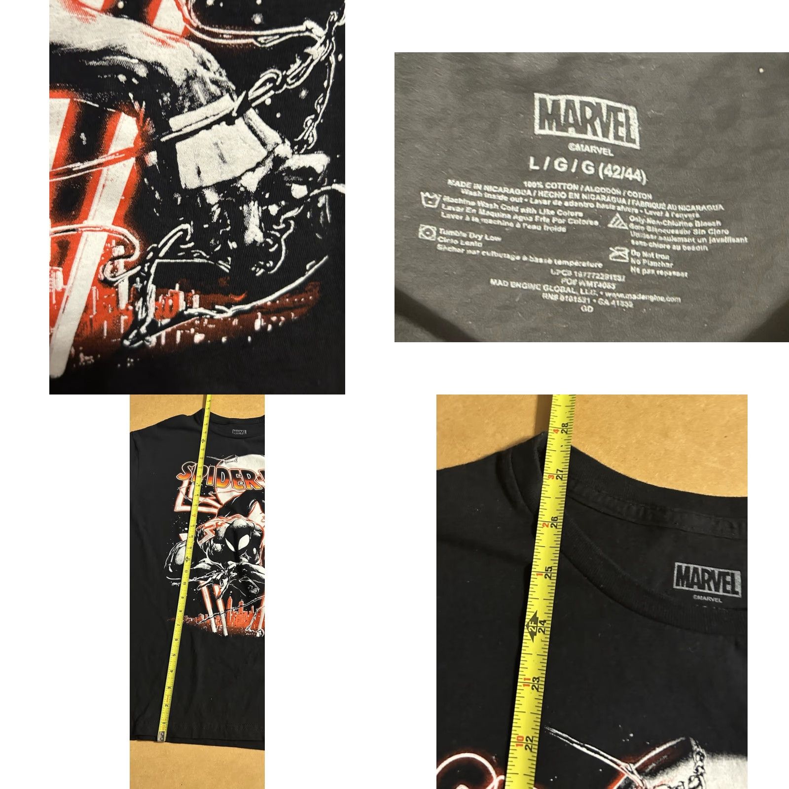 Vintage Spider-Man Black Symbiote Suit Swinging Shirt Men Large Black Short Sleeve Logo Graphic Tee Marvel Comics Movie Marvel Shirt Men L Black Graphic Tee Size US L / EU 52-54 / 3 - 8 Thumbnail
