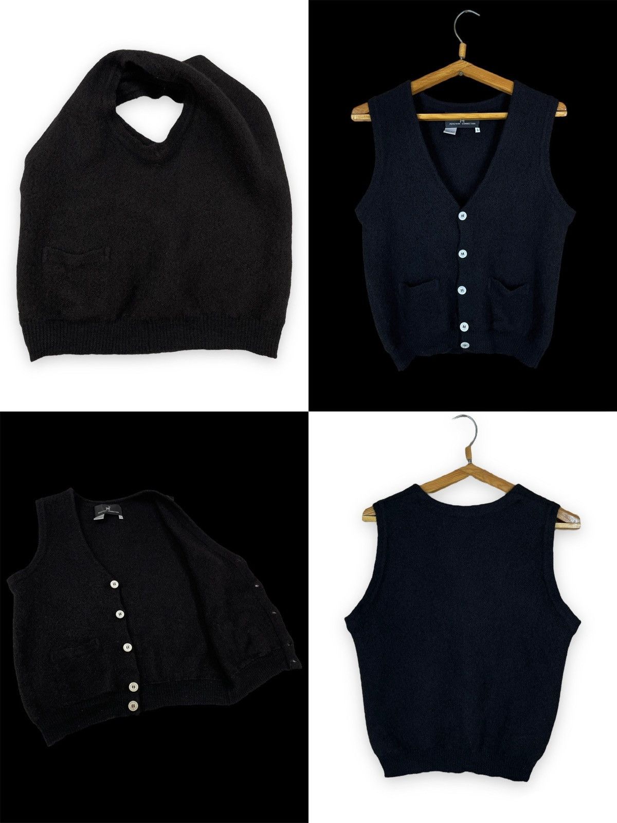 Iris von Arnim × Missoni × Vintage PERUVIAN CONNECTION Alpaca Hand Made Button Up Knit Vest Waistcoat Sweater SZ S Size S / US 4 / IT 40 - 1 Thumbnail