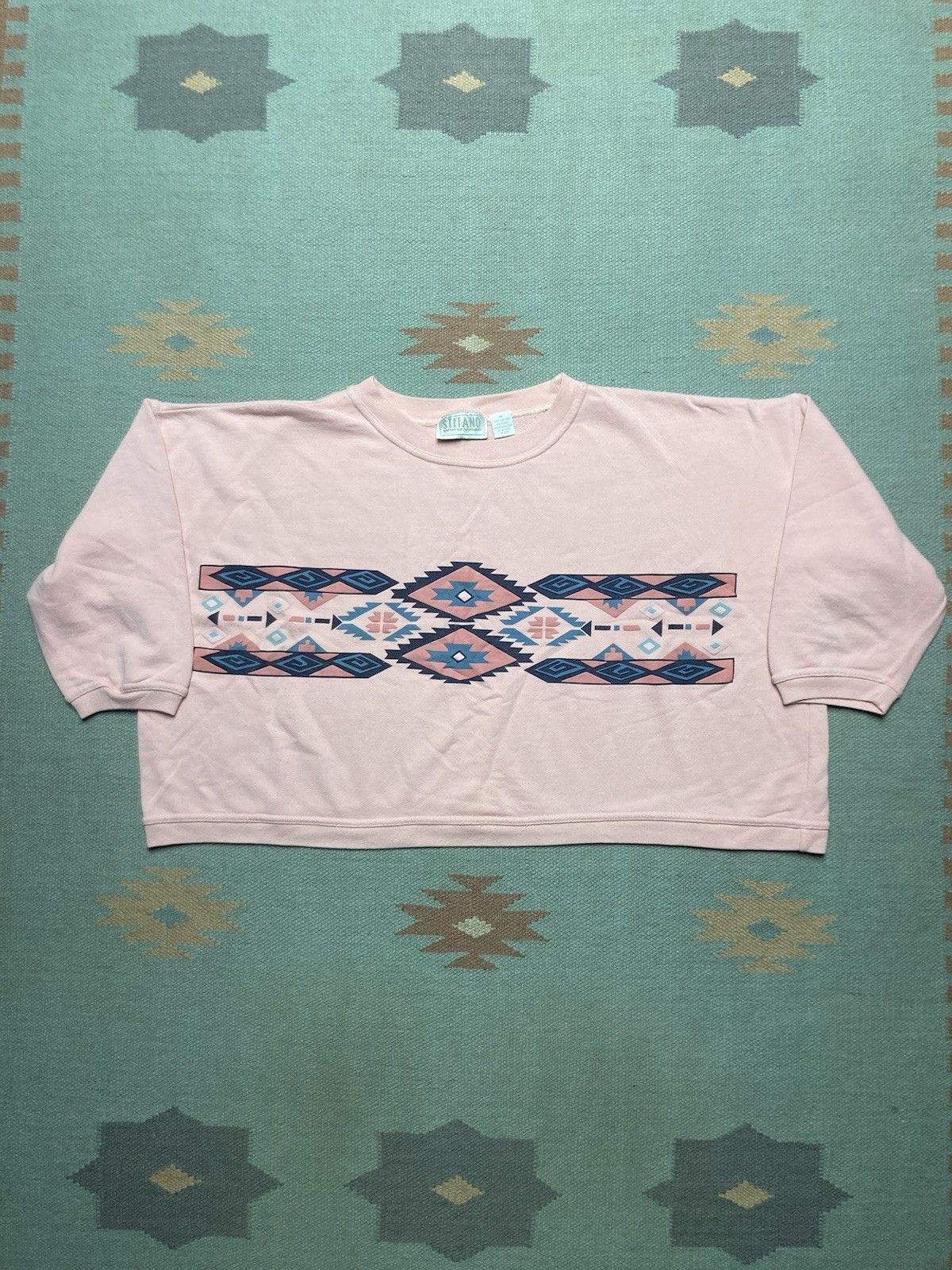 Vintage Vintage 80s sweatshirt aztec Stefano women’s boxy cropped M Size M / US 6-8 / IT 42-44 - 1 Thumbnail
