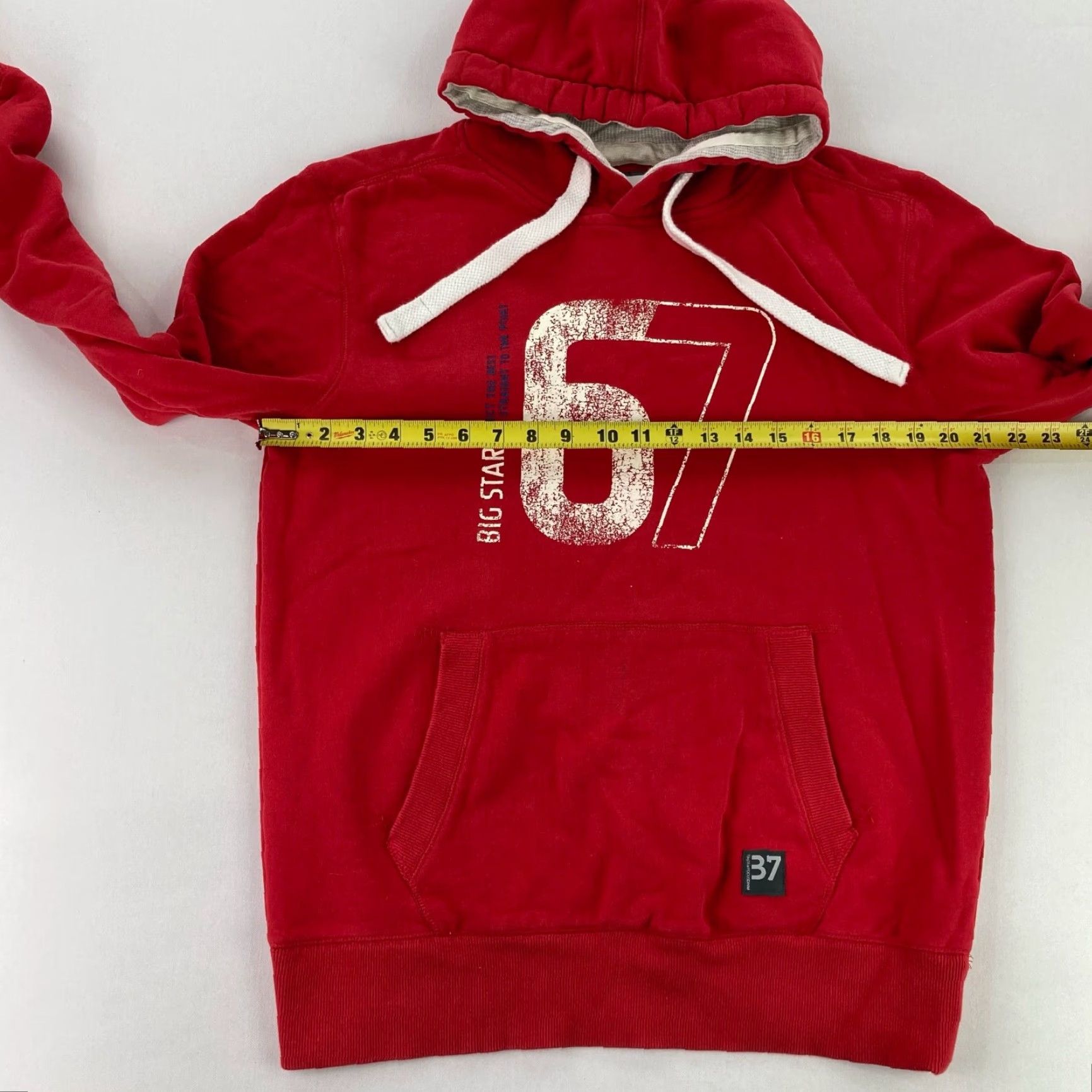 Vintage Big Star Men's Logo Pullover Hoodie/Sweatshirt Red Medium Size US M / EU 48-50 / 2 - 5 Thumbnail