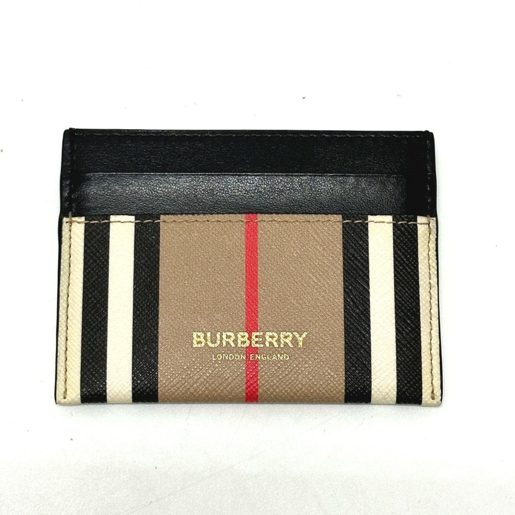 Burberry Burberry Business Card Holder Pass Case Card Case Beige Black Size ONE SIZE - 1 Thumbnail