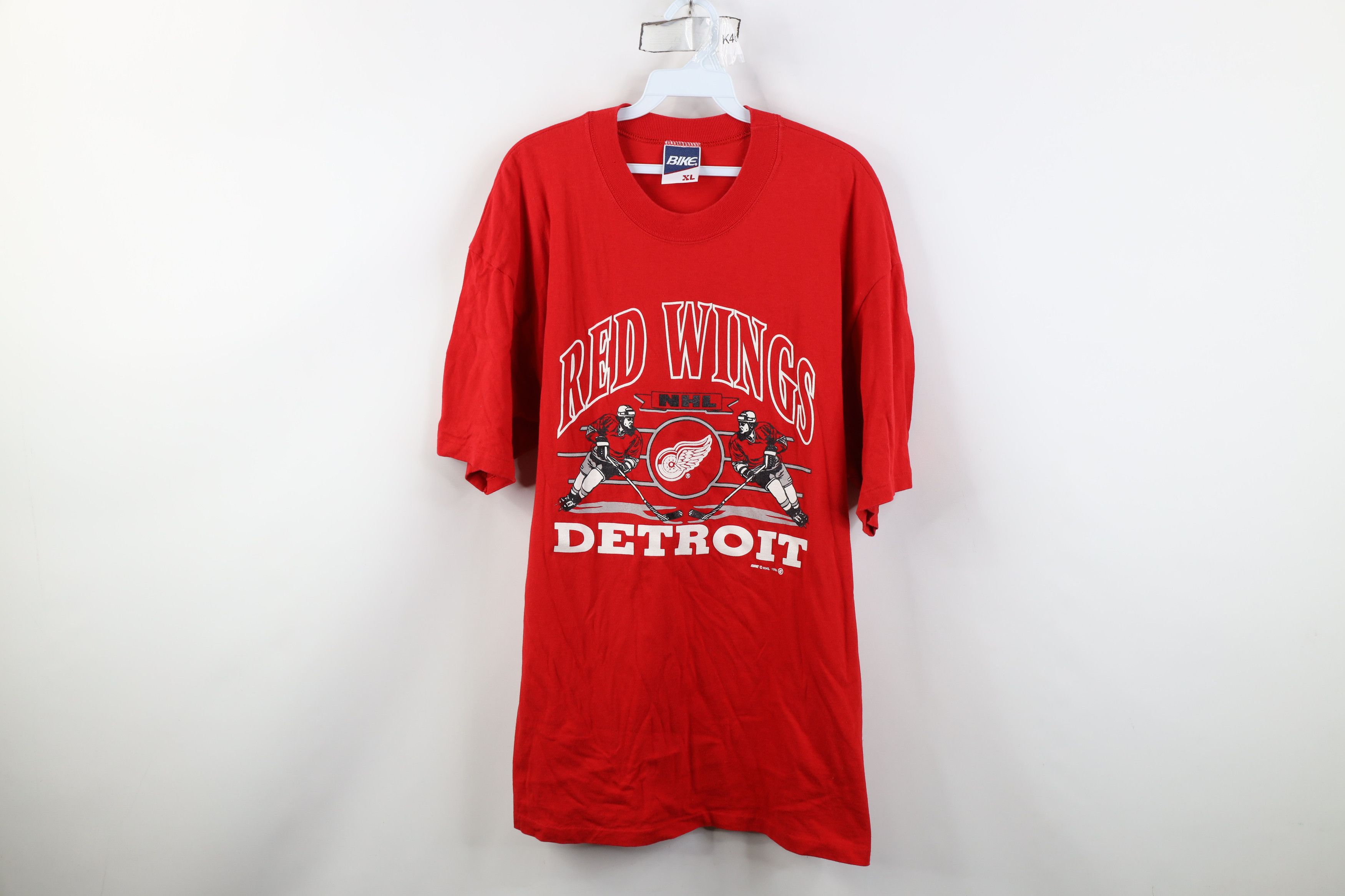 Vintage Vintage 90s Red Wings Hockey Short Sleeve T-Shirt Red USA Size US XL / EU 56 / 4 - 1 Thumbnail