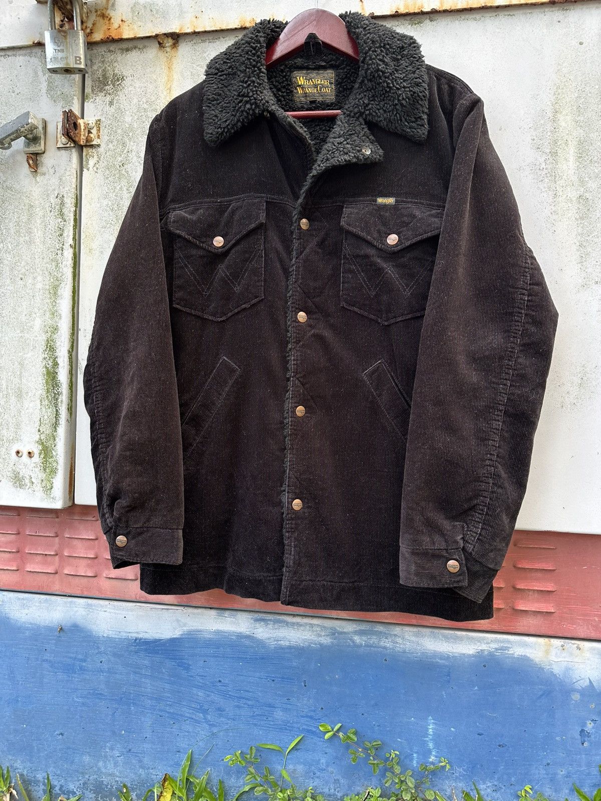 Wrangler 👹Wrangler Coat Fleece Lined Corduroy Long Jacket Size US L / EU 52-54 / 3 - 7 Thumbnail
