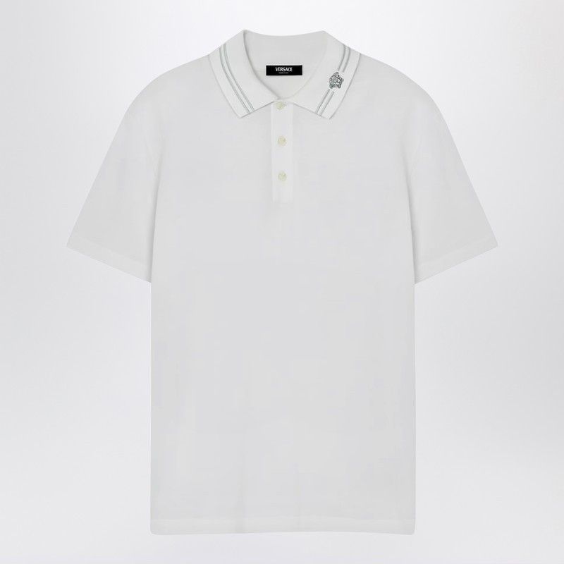 Versace Versace White Polo Shirt With Medusa Embroidery Size US M / EU 48-50 / 2 - 1 Thumbnail
