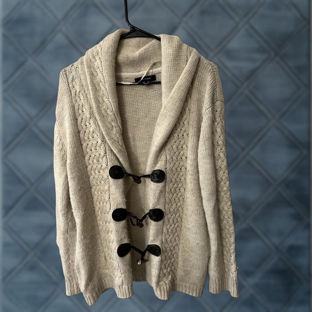 Vintage VINTAGE Atmosphere Women's Sweater Cardigan Size 12 Beige Acrylic Knit Size XL / US 12-14 / IT 48-50 - 1 Thumbnail