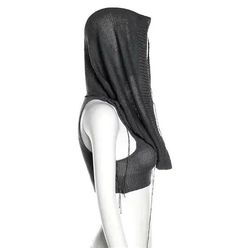 Handmade Streetwear Knitted Crochet Tank Top Y2k Size S / US 4 / IT 40 - 4 Thumbnail
