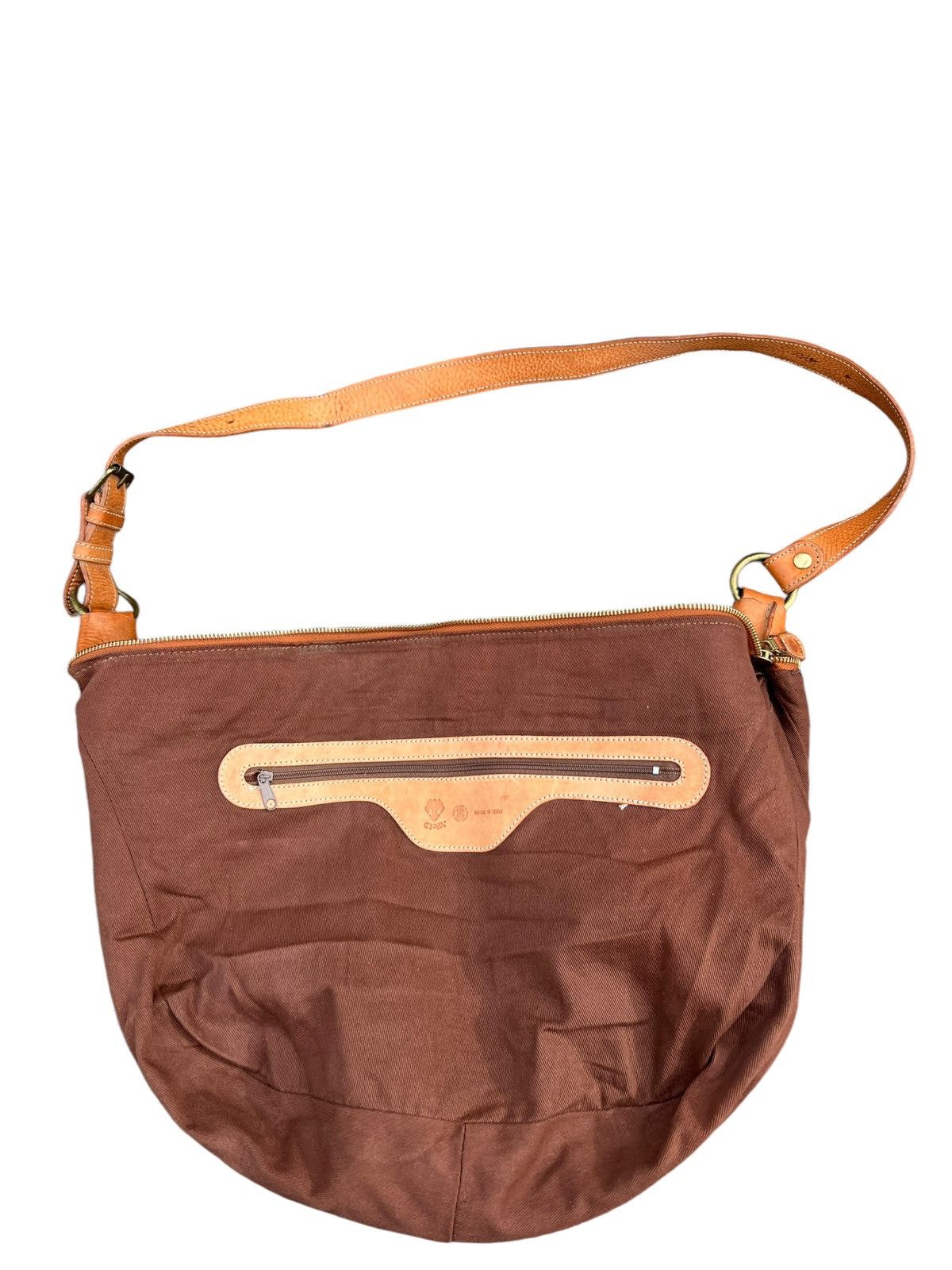 Japanese Brand × Leather CI-VA Japan Faded Patina Leather Bag Banana Size ONE SIZE - 21 Thumbnail