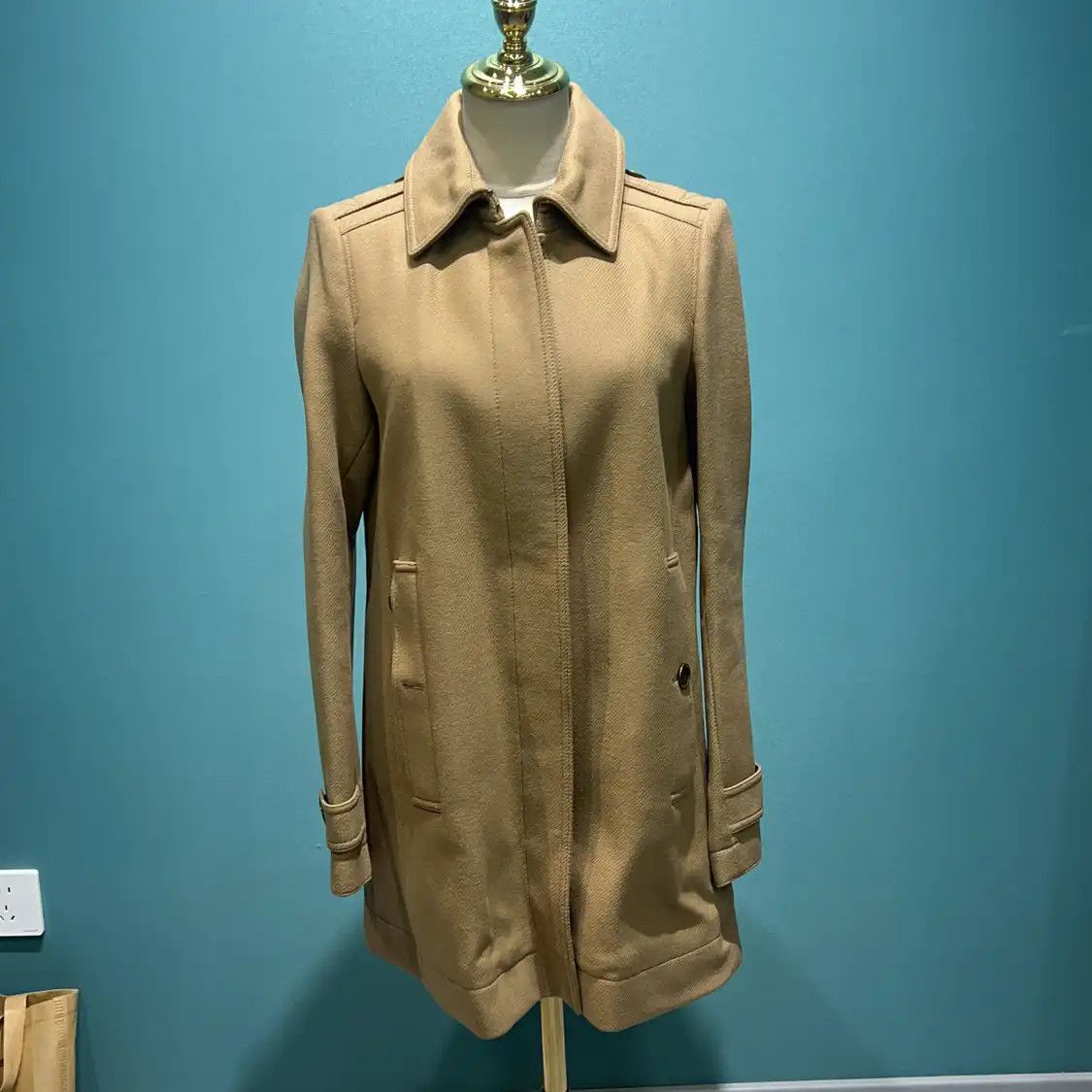 Burberry BURBERRY M size Winter brown wool lapel Women's coat Size M / US 6-8 / IT 42-44 - 1 Thumbnail