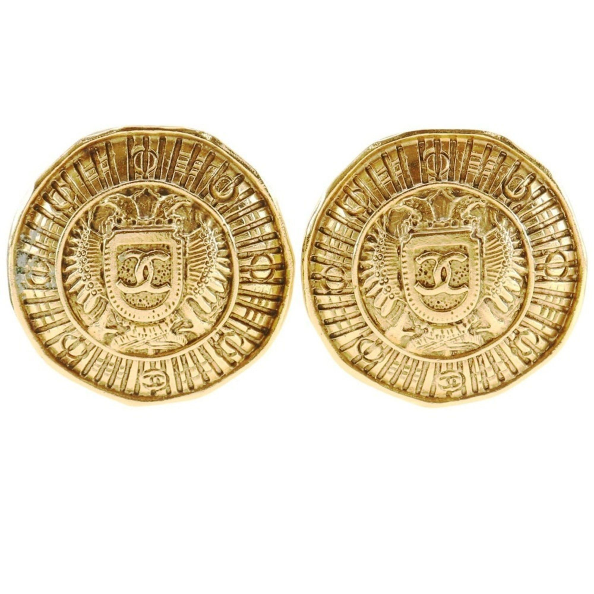 Chanel CHANEL 31 RUE CAMBON Cambon Earrings, Vintage, Gold Plated, Approx. 23.0g, CAMBON, Women's Size ONE SIZE - 1 Thumbnail