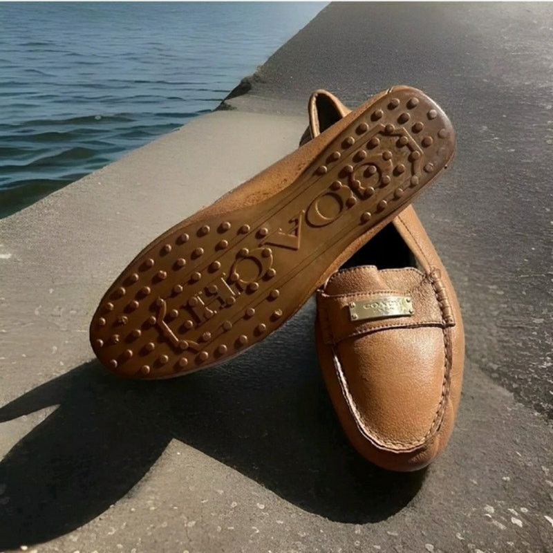 Coach COACH Fredrica Tan Soft Pebbled Leather Flat Loafers Size 9 Size US 9 / IT 39 - 2 Thumbnail