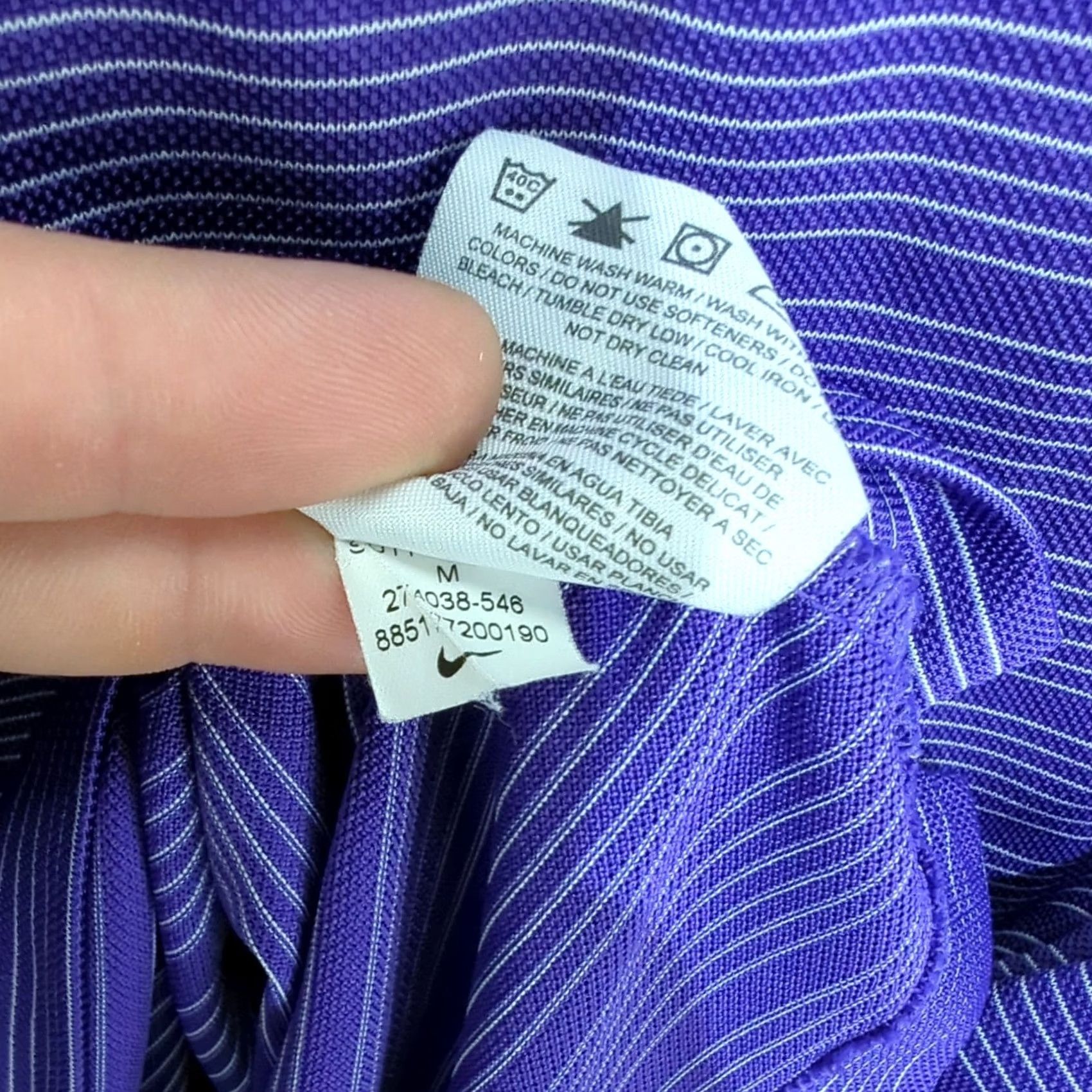 Nike Nike Golf Polo Shirt Mens Dri-Fit Short Sleeve Purple Striped M 274038 Size US M / EU 48-50 / 2 - 7 Thumbnail
