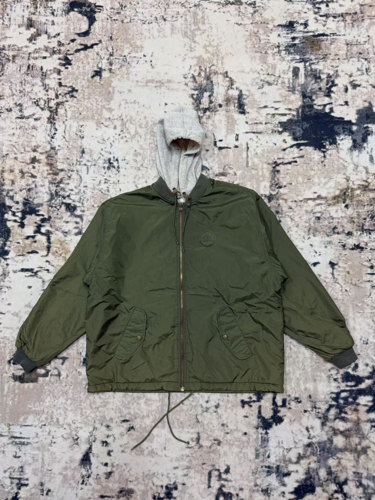 Japanese Brand × Vintage Naf nAf Rubber Label Padded Nylon Jacket Hoodie Size US XL / EU 56 / 4 - 3 Thumbnail
