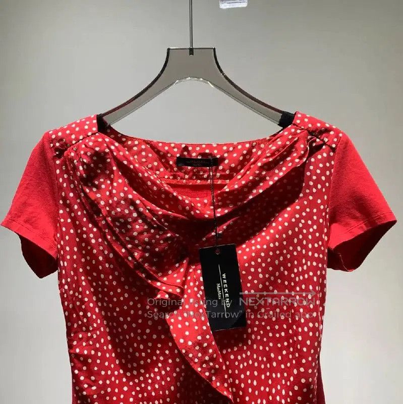 Max Mara MaxMara Red Cotton Short Sleeve T-shirt . Size S / US 4 / IT 40 - 3 Thumbnail