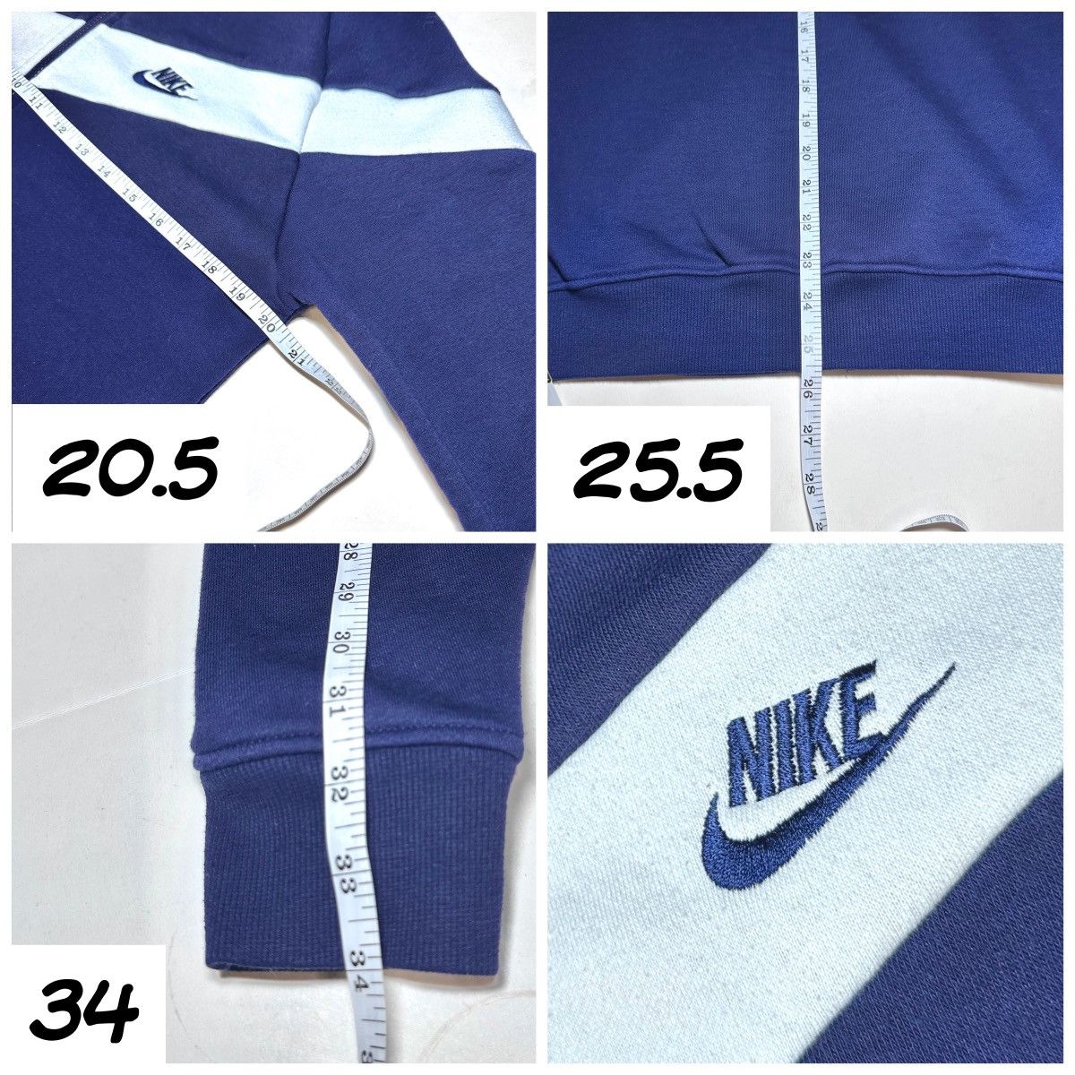 Nike Nike Big Swoosh Full Zip Hoodie Sweatshirt Navy White Size US S / EU 44-46 / 1 - 10 Thumbnail